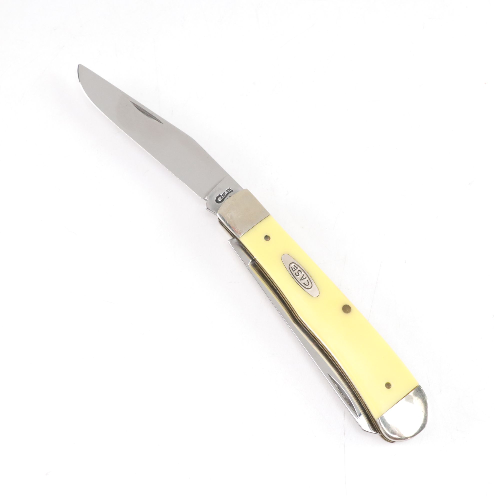 Three Case Yellow Handle Folding Knives, Mid to Late 20th Century