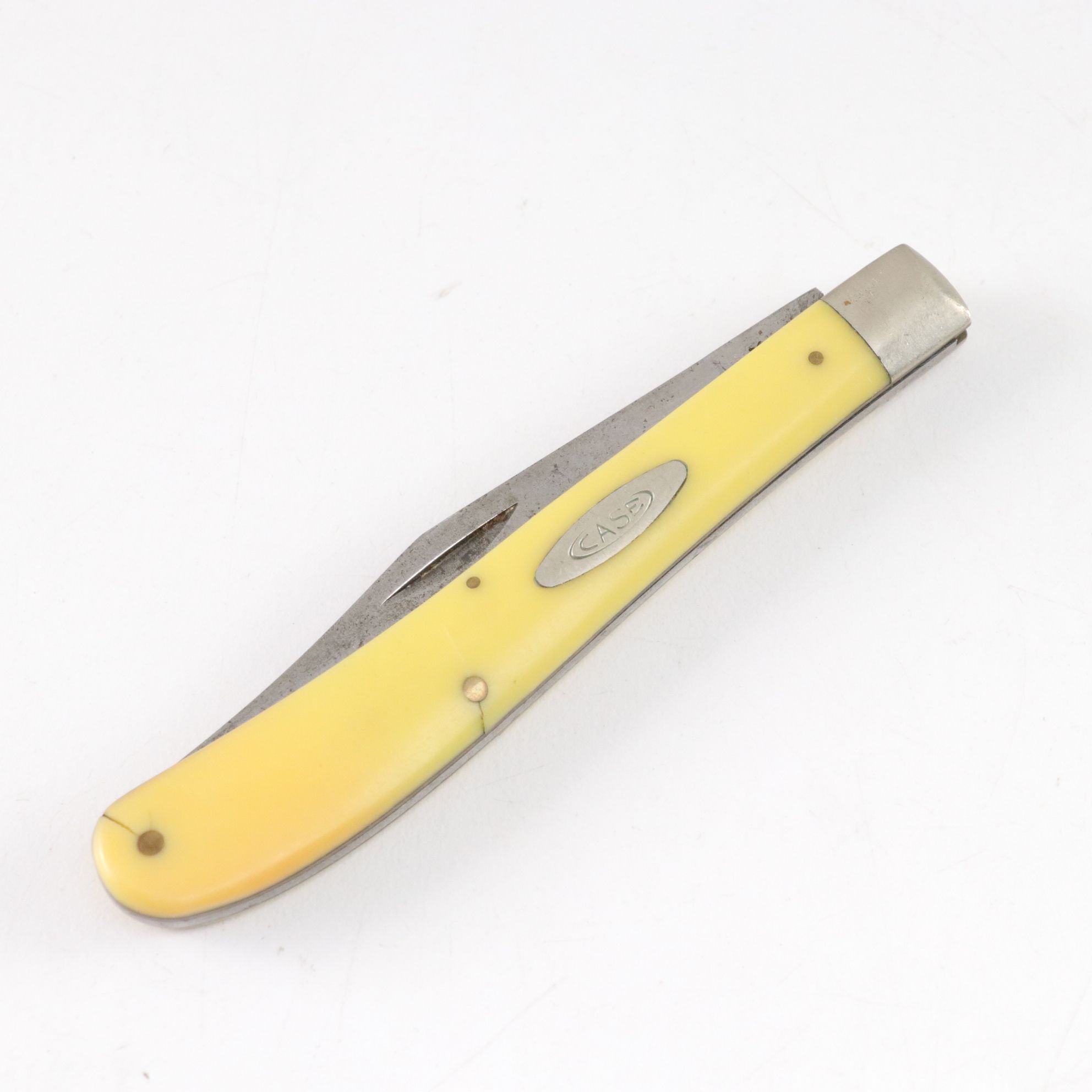 Three Case Yellow Handle Folding Knives, Mid to Late 20th Century