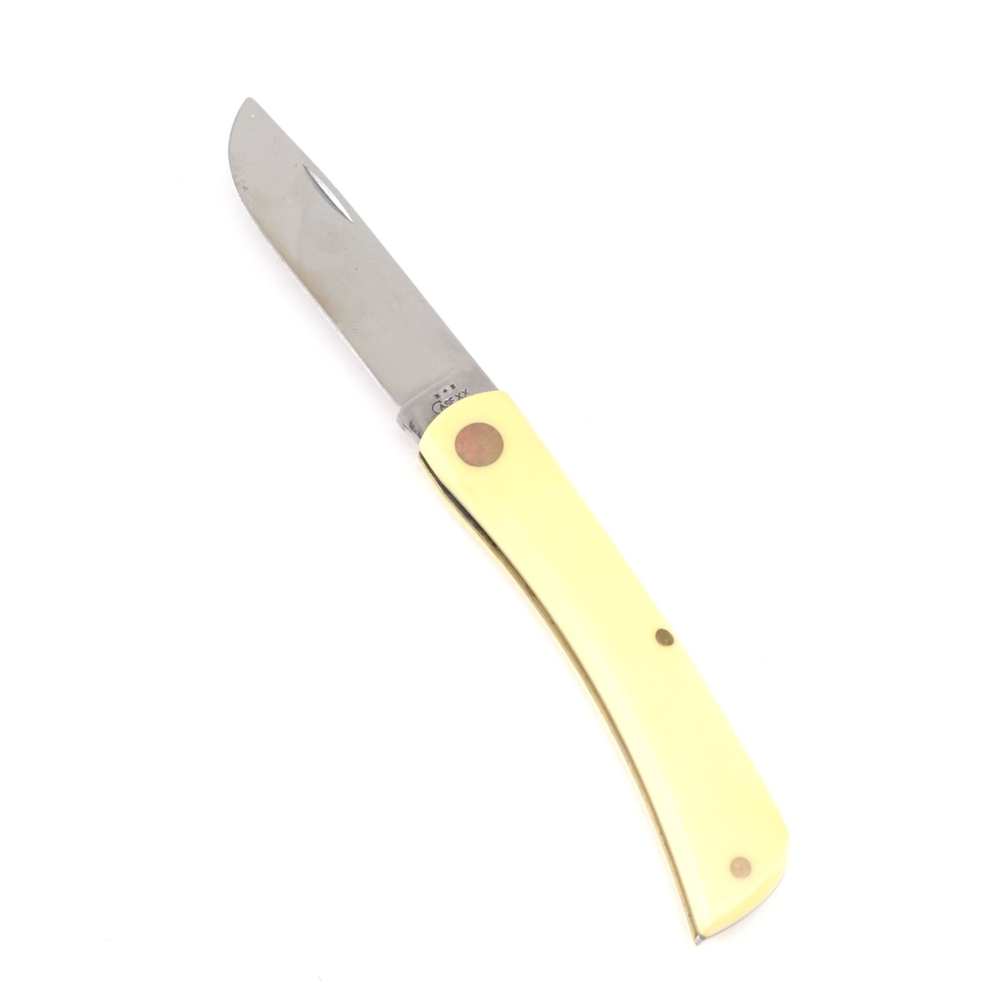 Three Case Yellow Handle Folding Knives, Mid to Late 20th Century