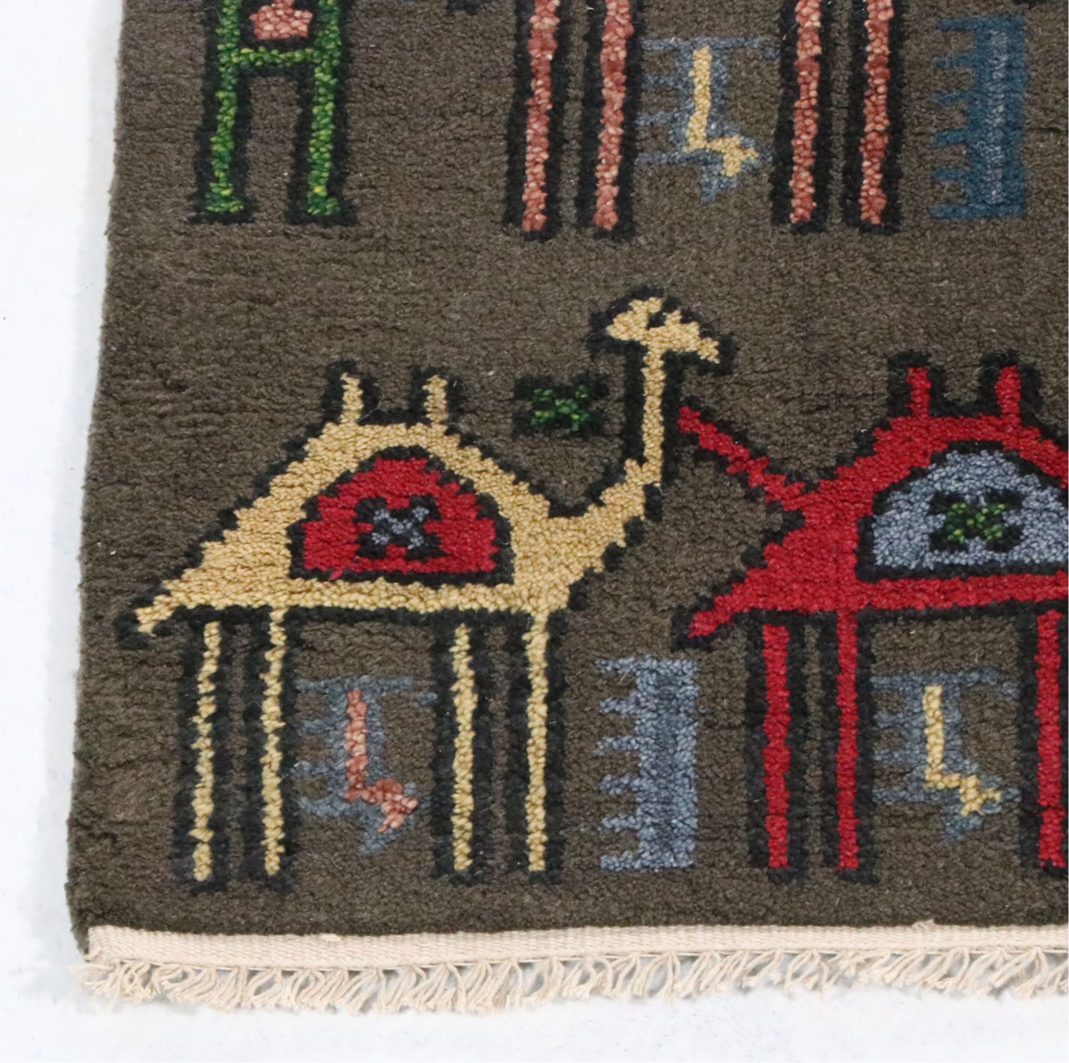 5'11 x 9' Hand-Knotted Indian Ziegler Style Contemporary Camels Area Rug