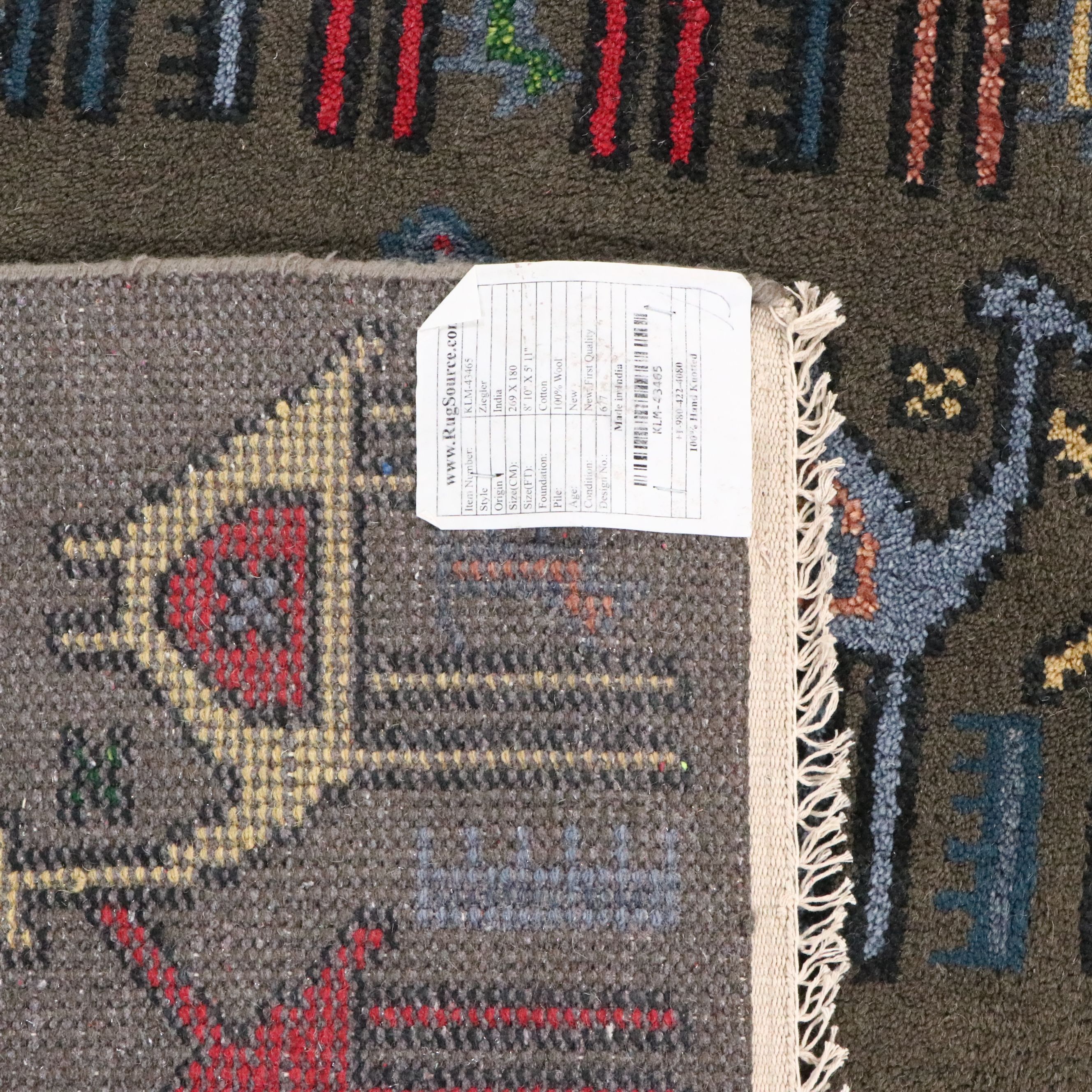 5'11 x 9' Hand-Knotted Indian Ziegler Style Contemporary Camels Area Rug