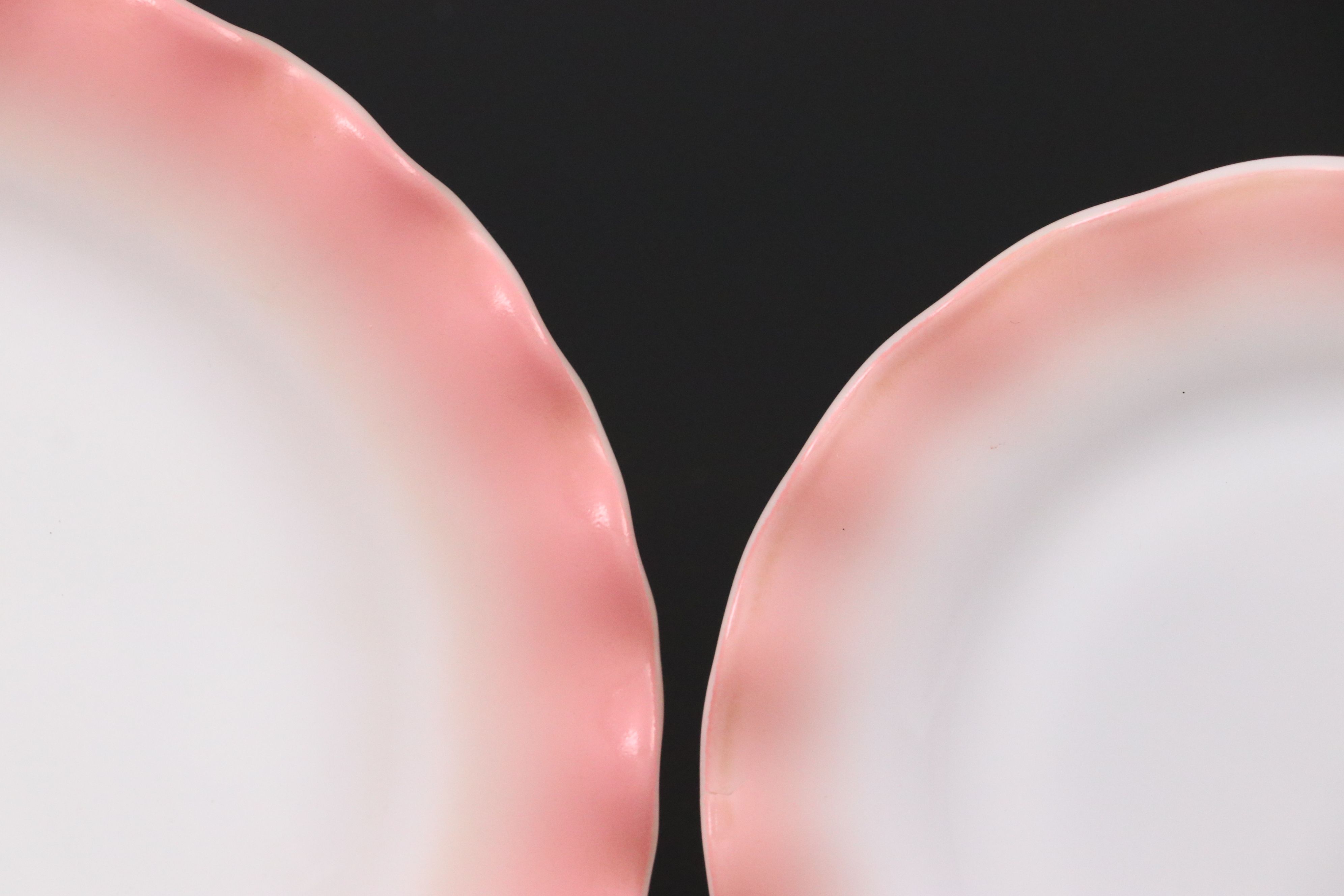 Hazel Atlas "Ripple Pink" Milk Glass Dinnerware, Mid-20th C.