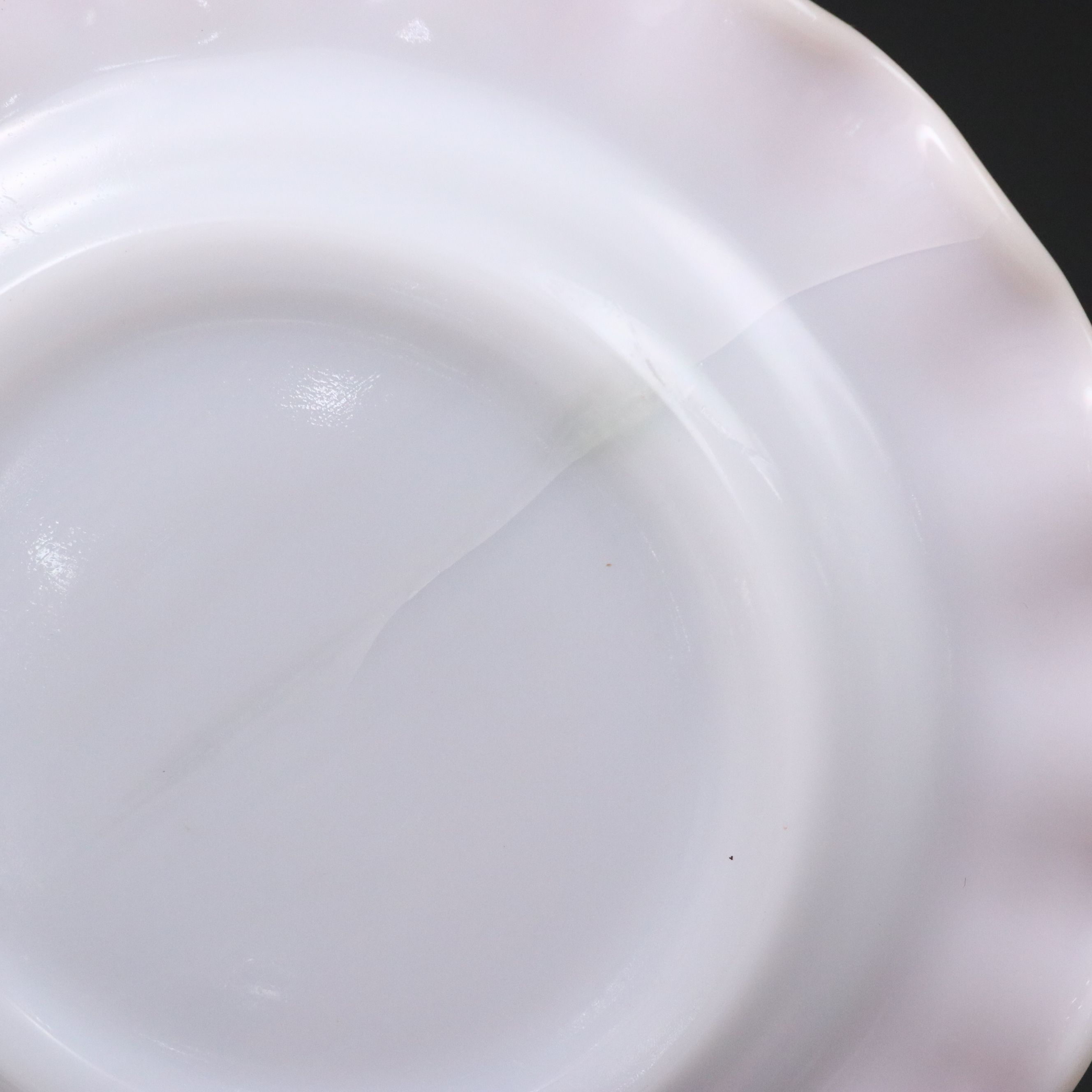 Hazel Atlas "Ripple Pink" Milk Glass Dinnerware, Mid-20th C.