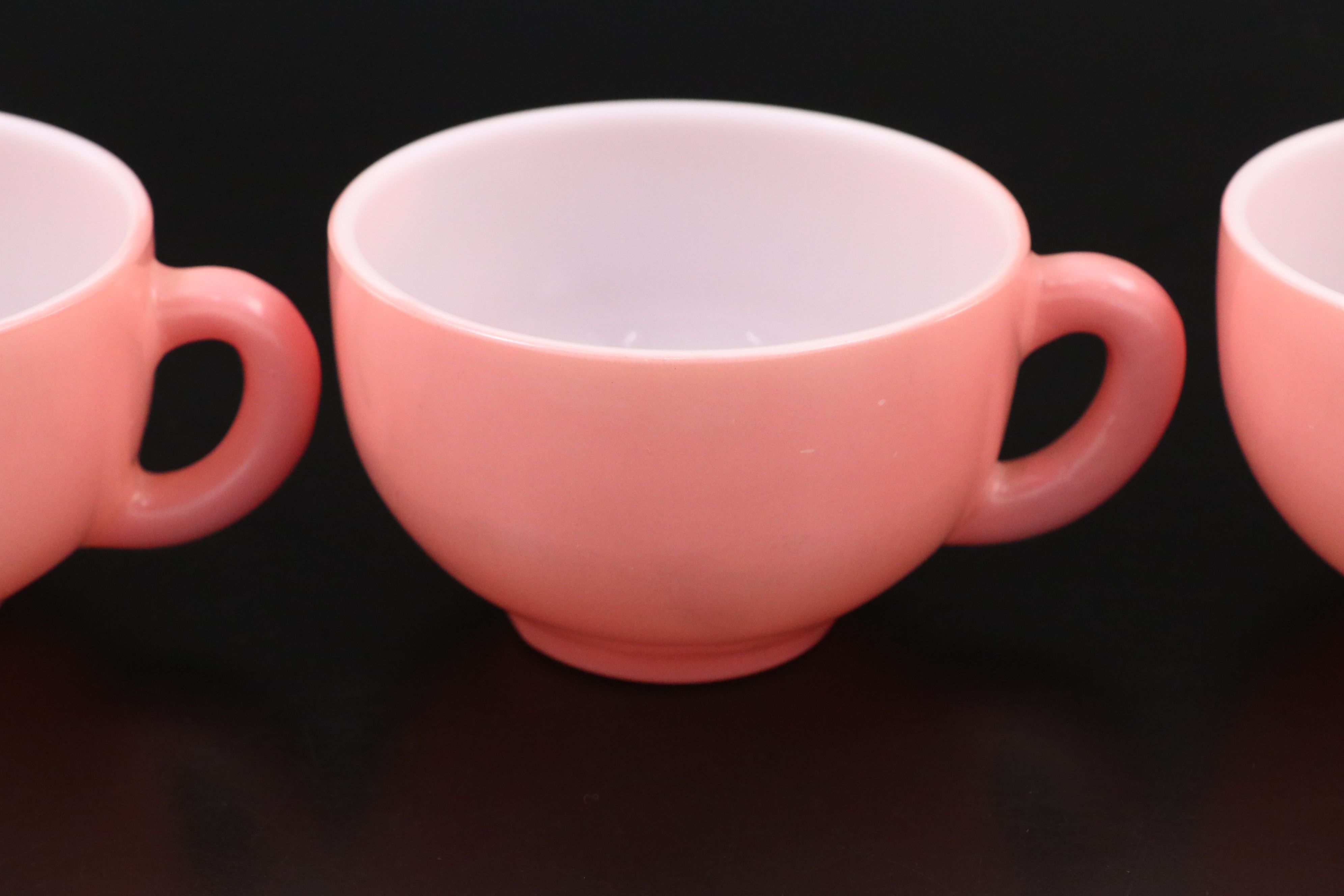 Hazel Atlas "Ripple Pink" Milk Glass Dinnerware, Mid-20th C.