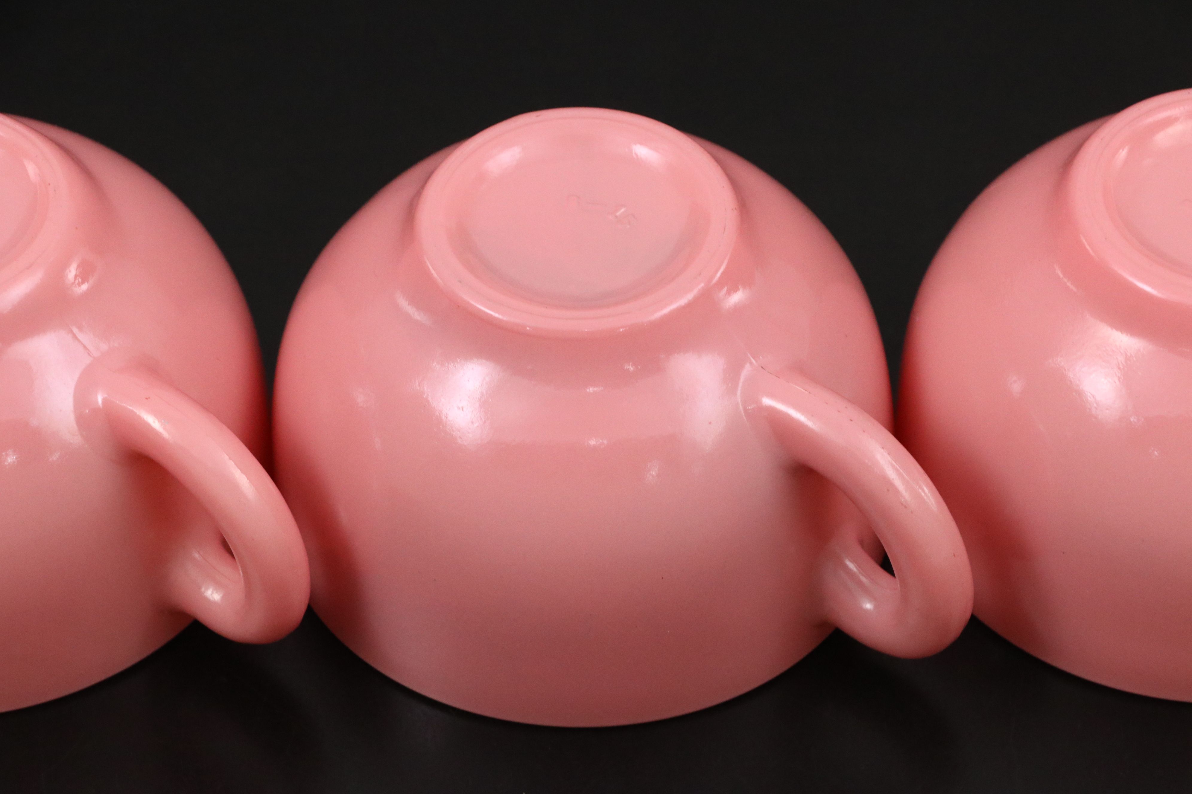 Hazel Atlas "Ripple Pink" Milk Glass Dinnerware, Mid-20th C.