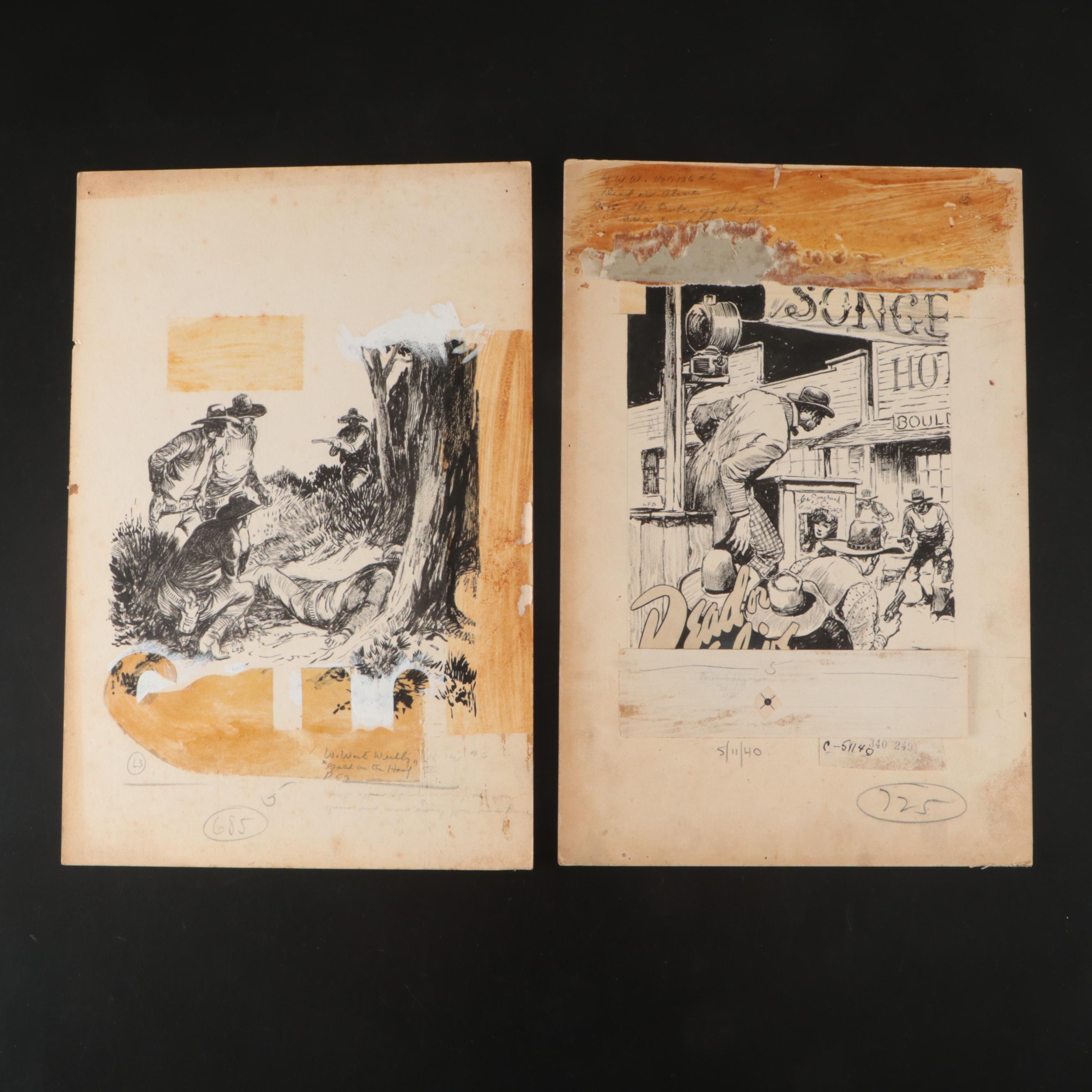 Lorence F. Bjorklund Pulp Art Illustrations in Western Genre Fiction, Mid-20th C