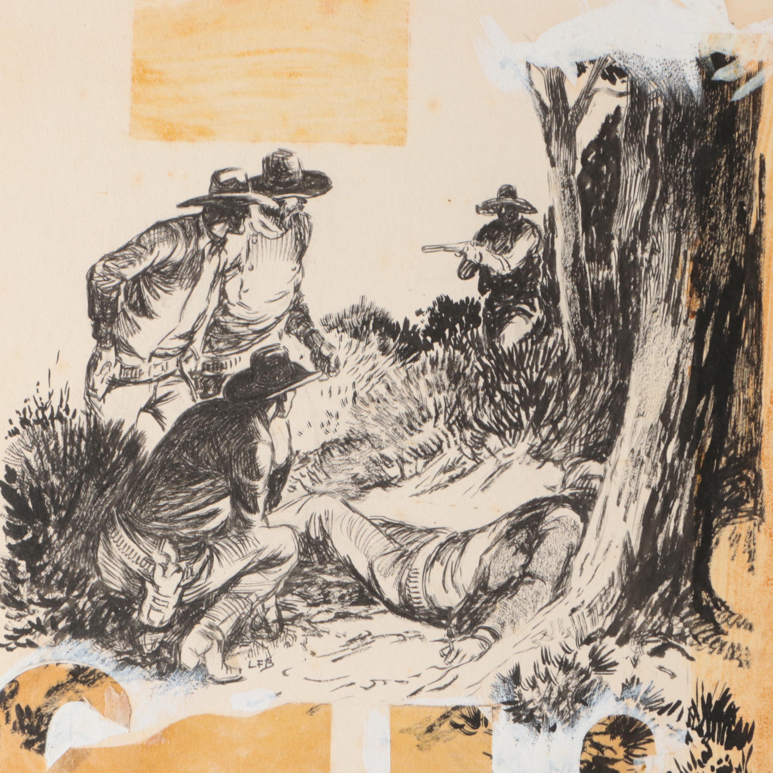 Lorence F. Bjorklund Pulp Art Illustrations in Western Genre Fiction, Mid-20th C