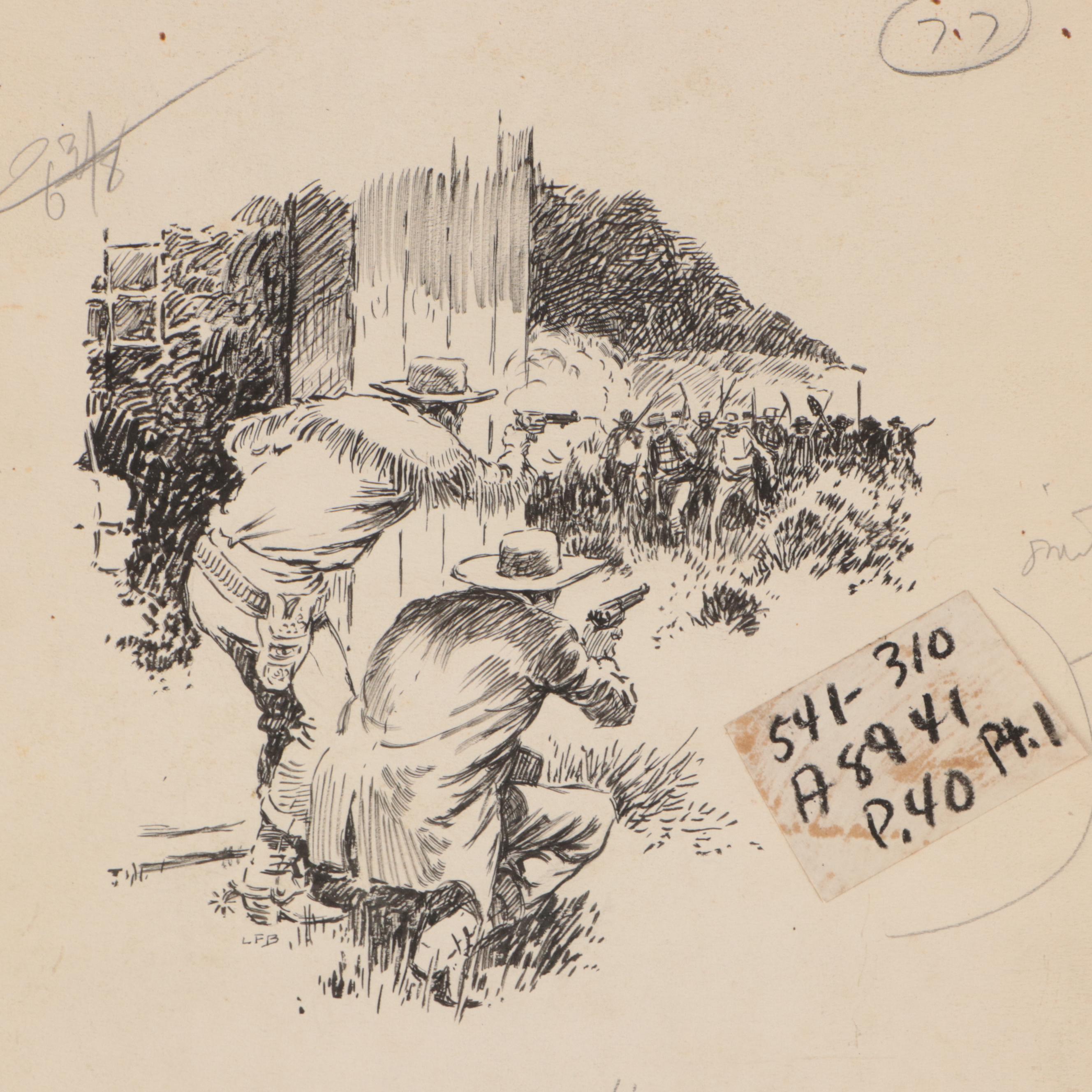 Lorence F. Bjorklund Pulp Art Illustrations in Western Genre Fiction, Mid-20th C