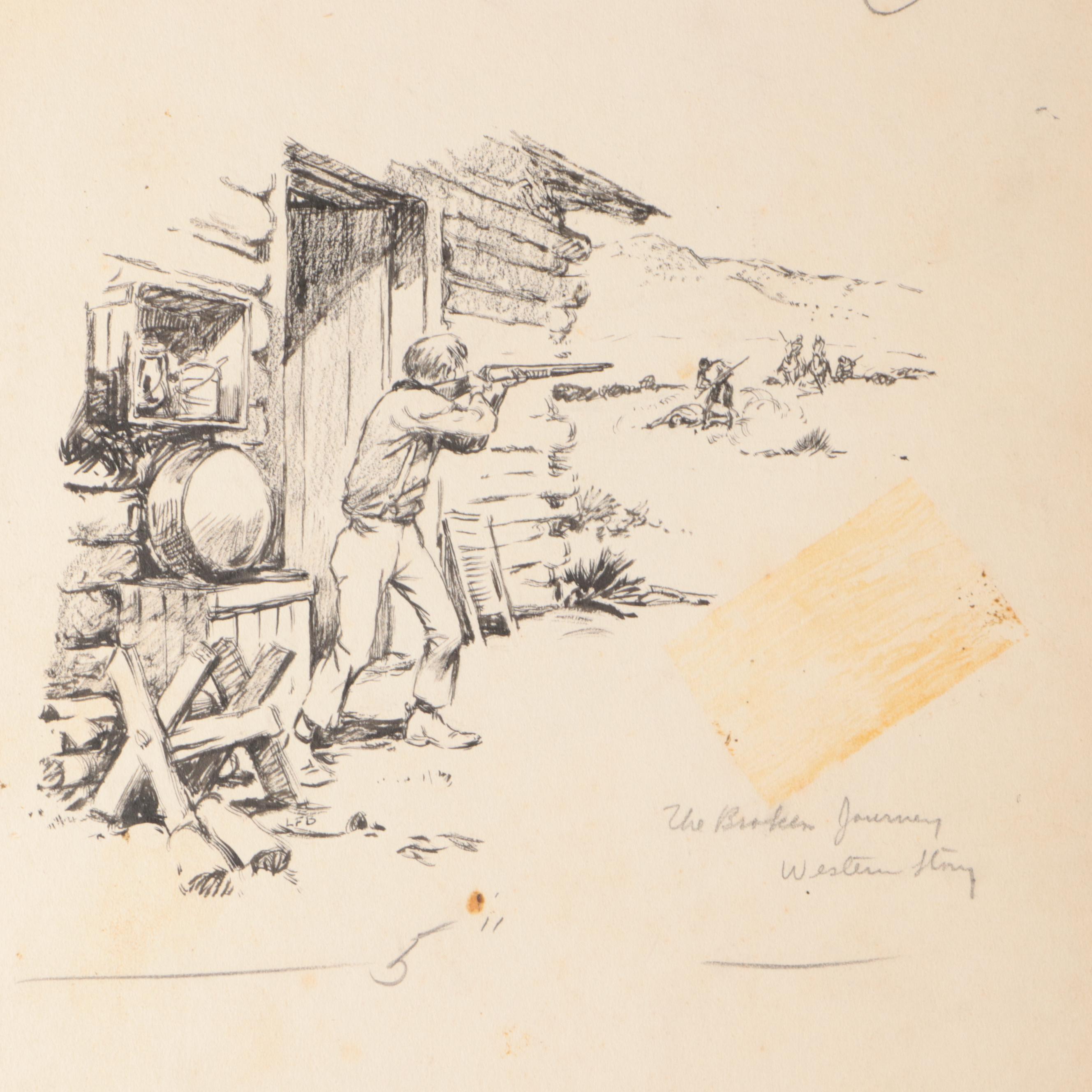 Lorence F. Bjorklund Pulp Art Illustrations in Western Genre Fiction, Mid-20th C