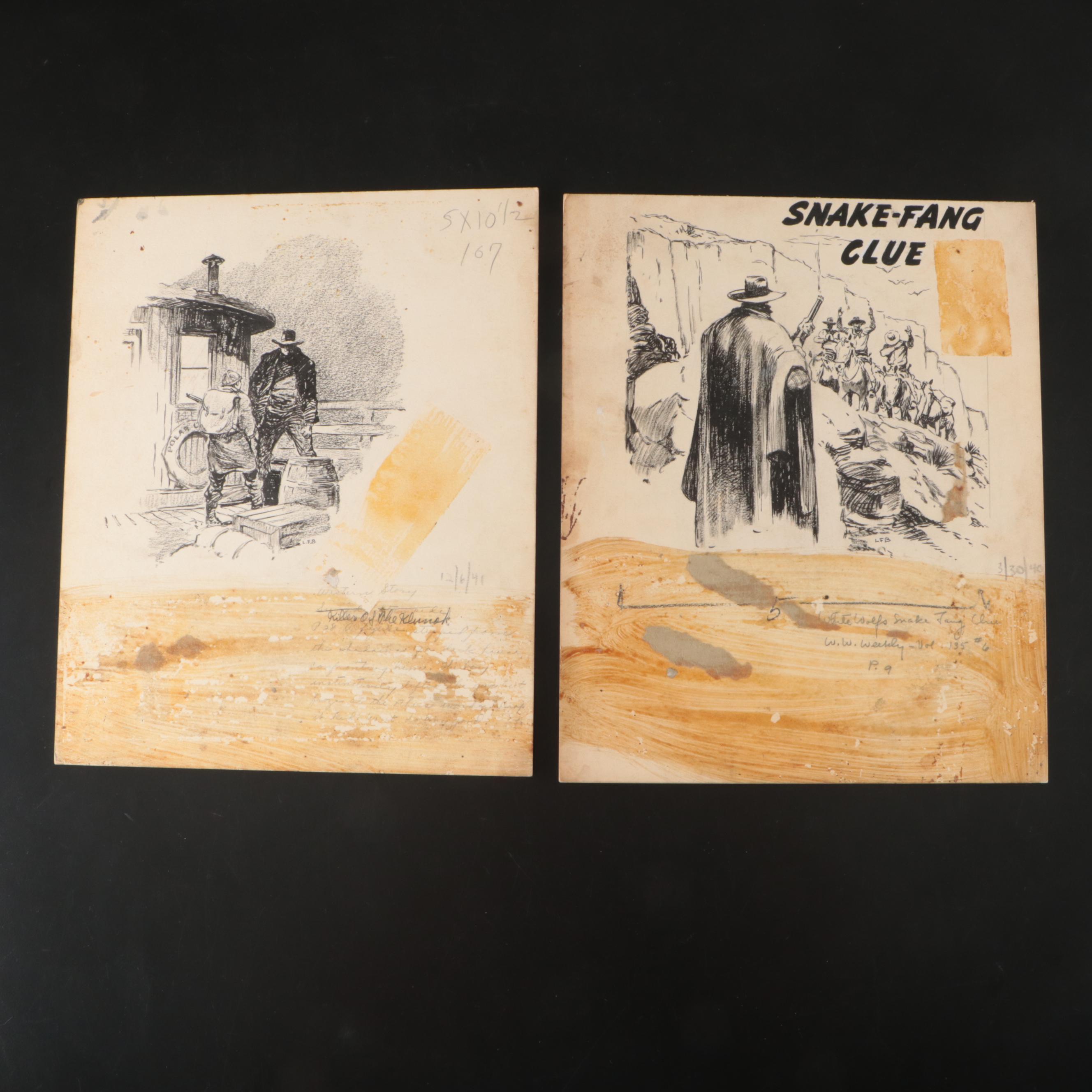 Lorence F. Bjorklund Pulp Art Illustrations in Western Genre Fiction, Mid-20th C