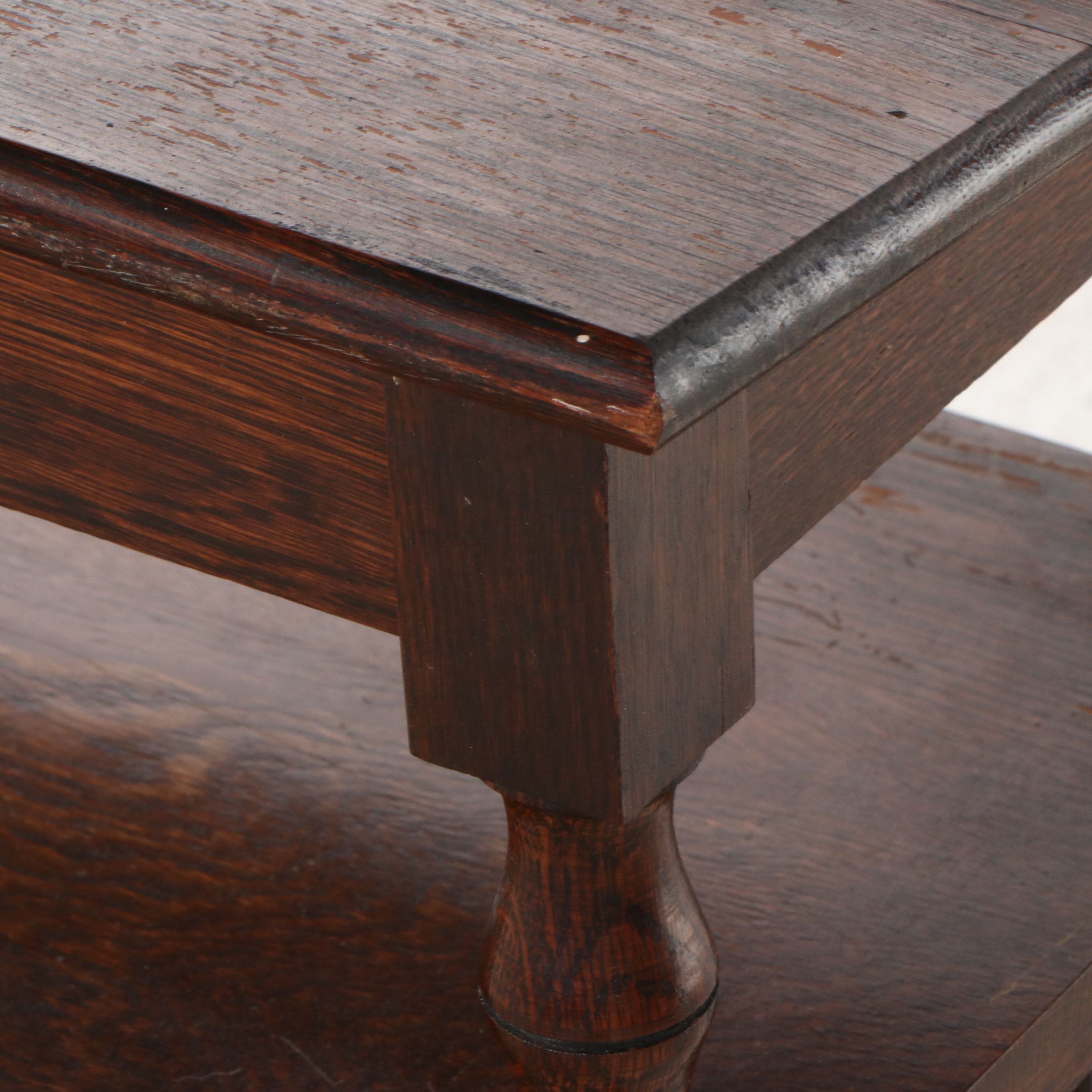 Victorian Spindle-Sided Oak Dictionary Stand