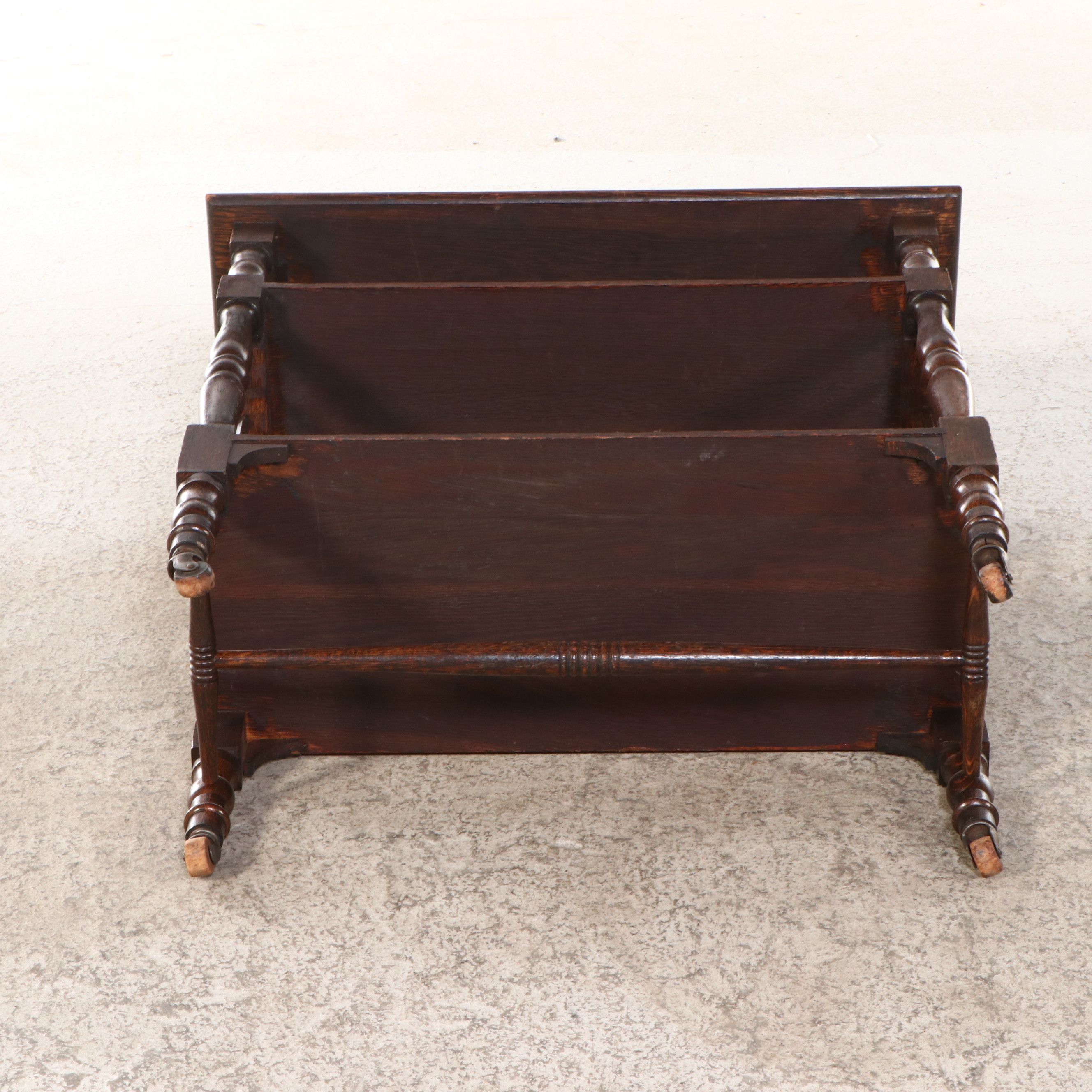 Victorian Spindle-Sided Oak Dictionary Stand