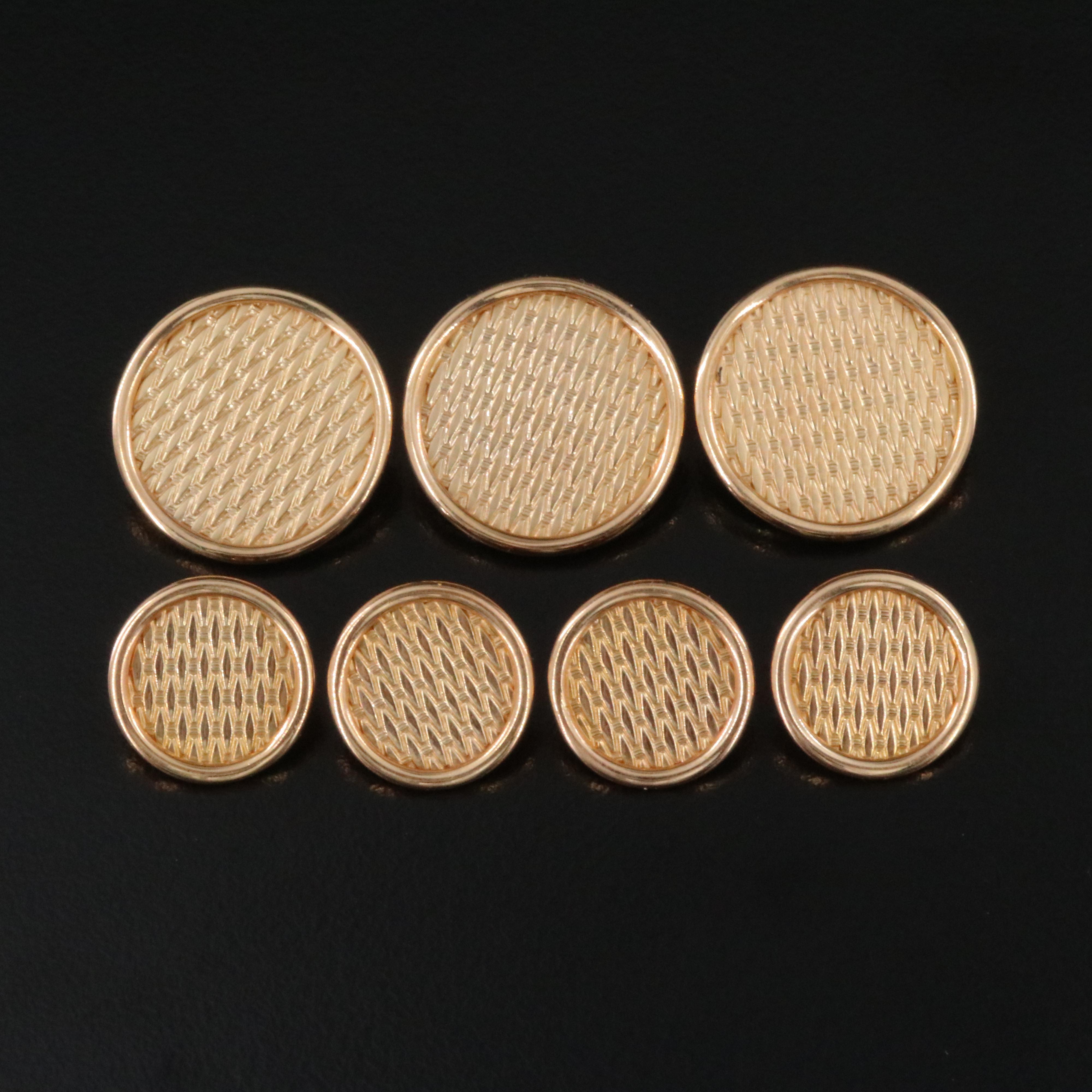 Tiffany & Co. 14K Basketweave Blazer Button Set