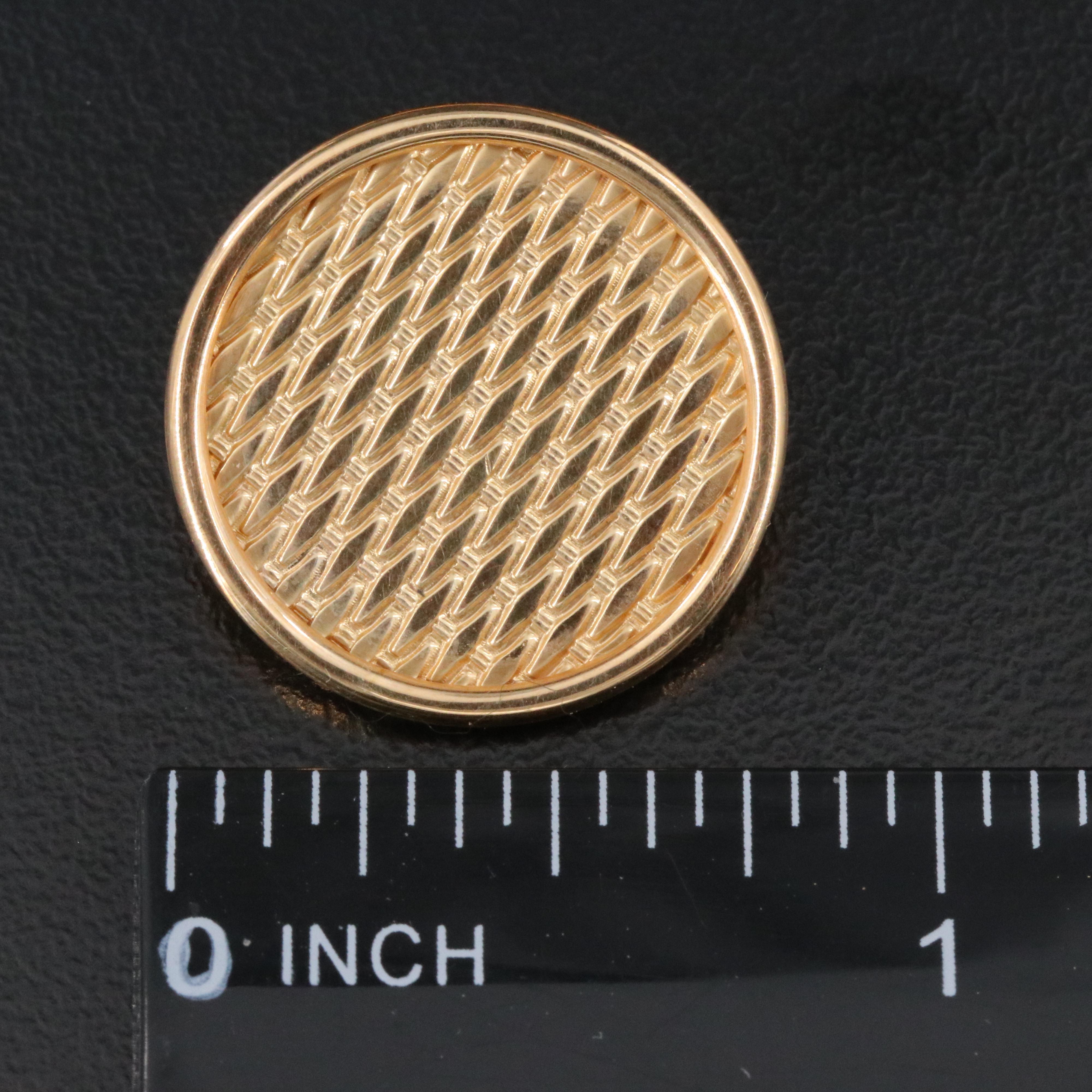 Tiffany & Co. 14K Basketweave Blazer Button Set