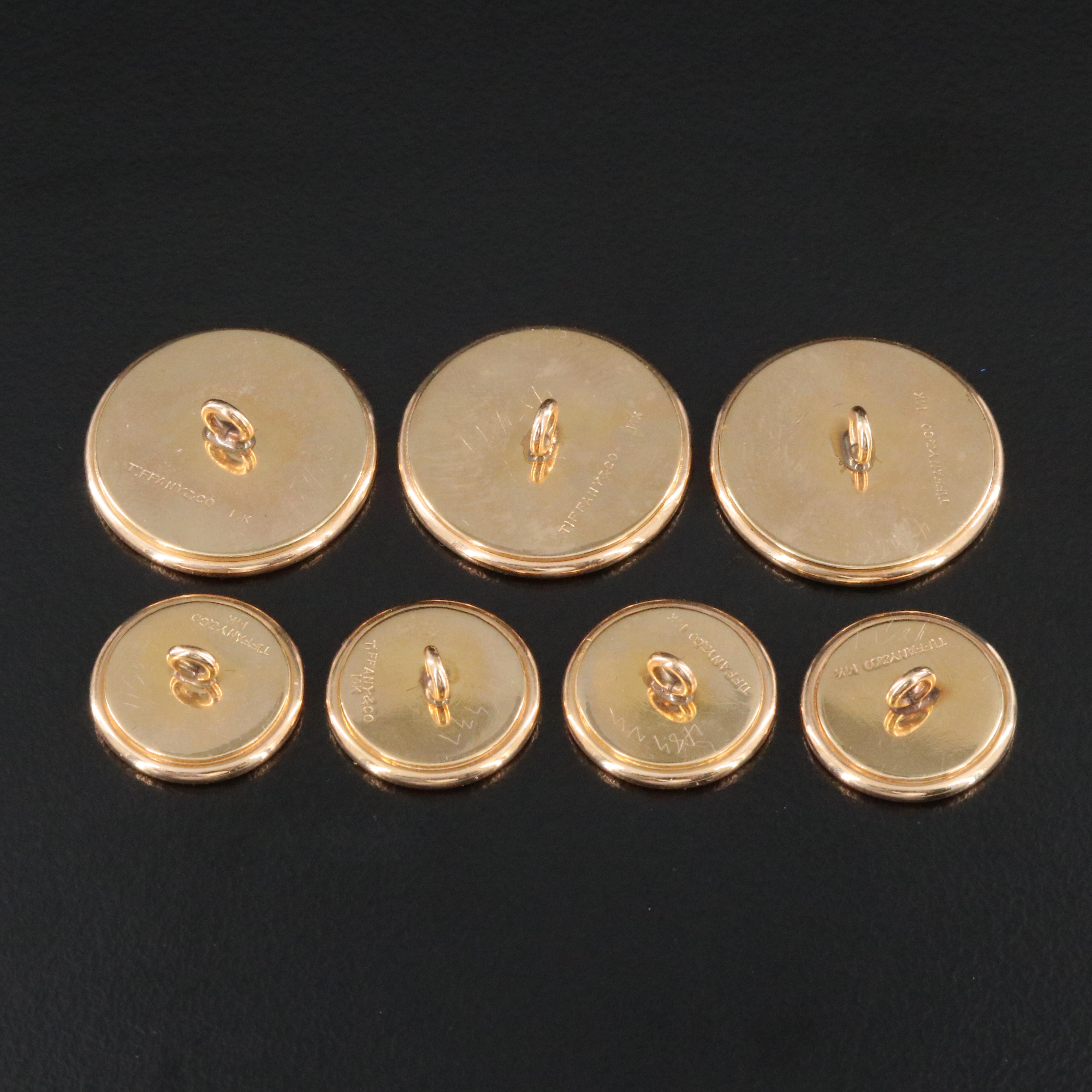 Tiffany & Co. 14K Basketweave Blazer Button Set