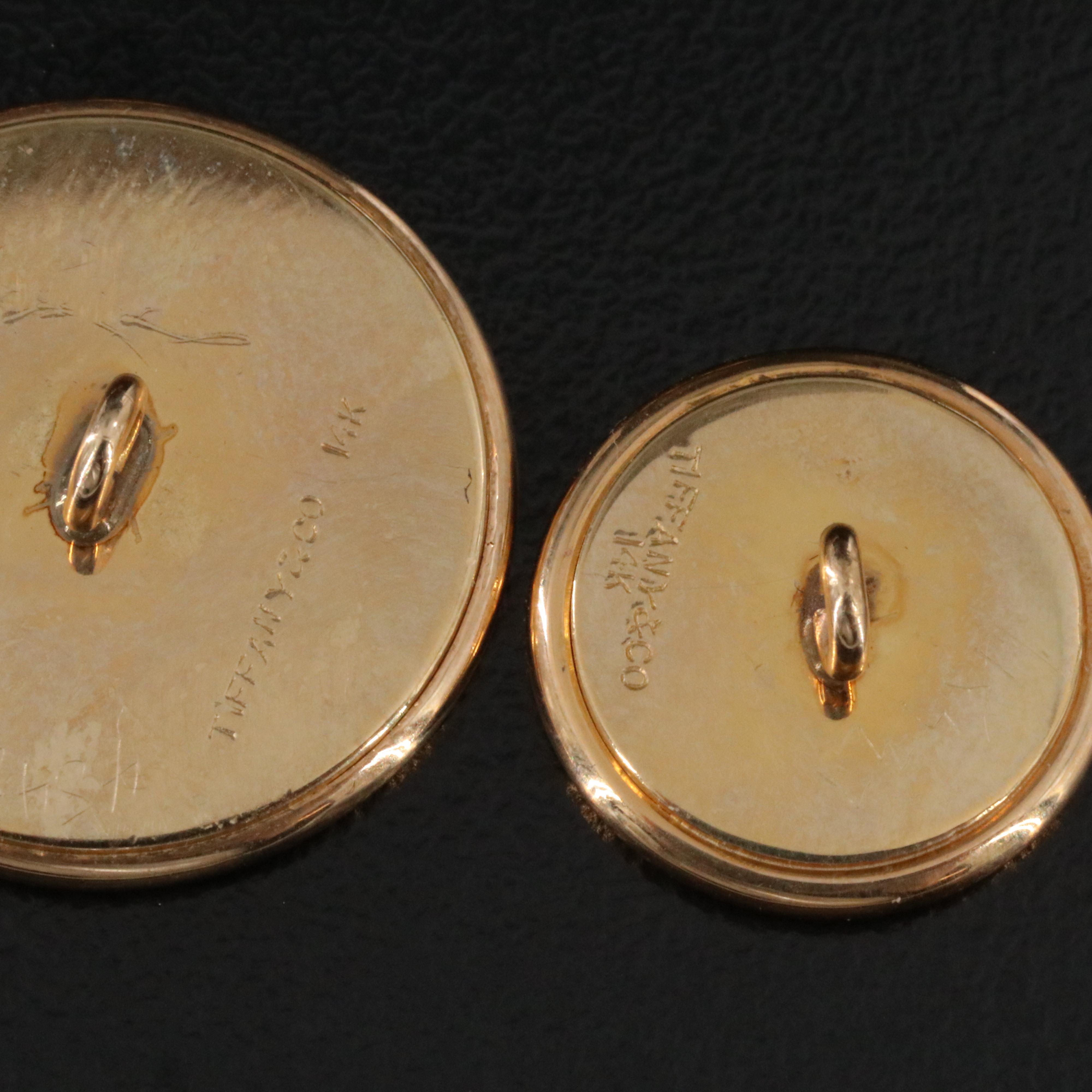 Tiffany & Co. 14K Basketweave Blazer Button Set