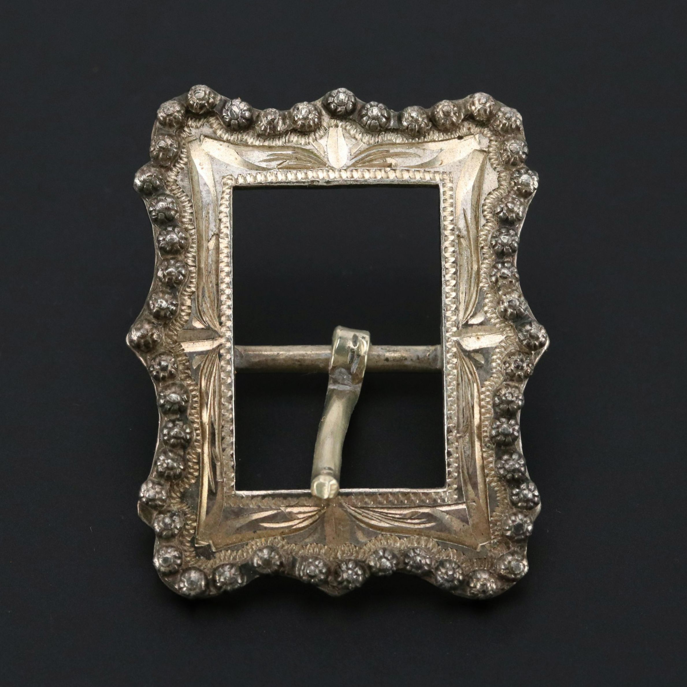 Vogt Engraved Southwestern Style Sterling Silver Buckle