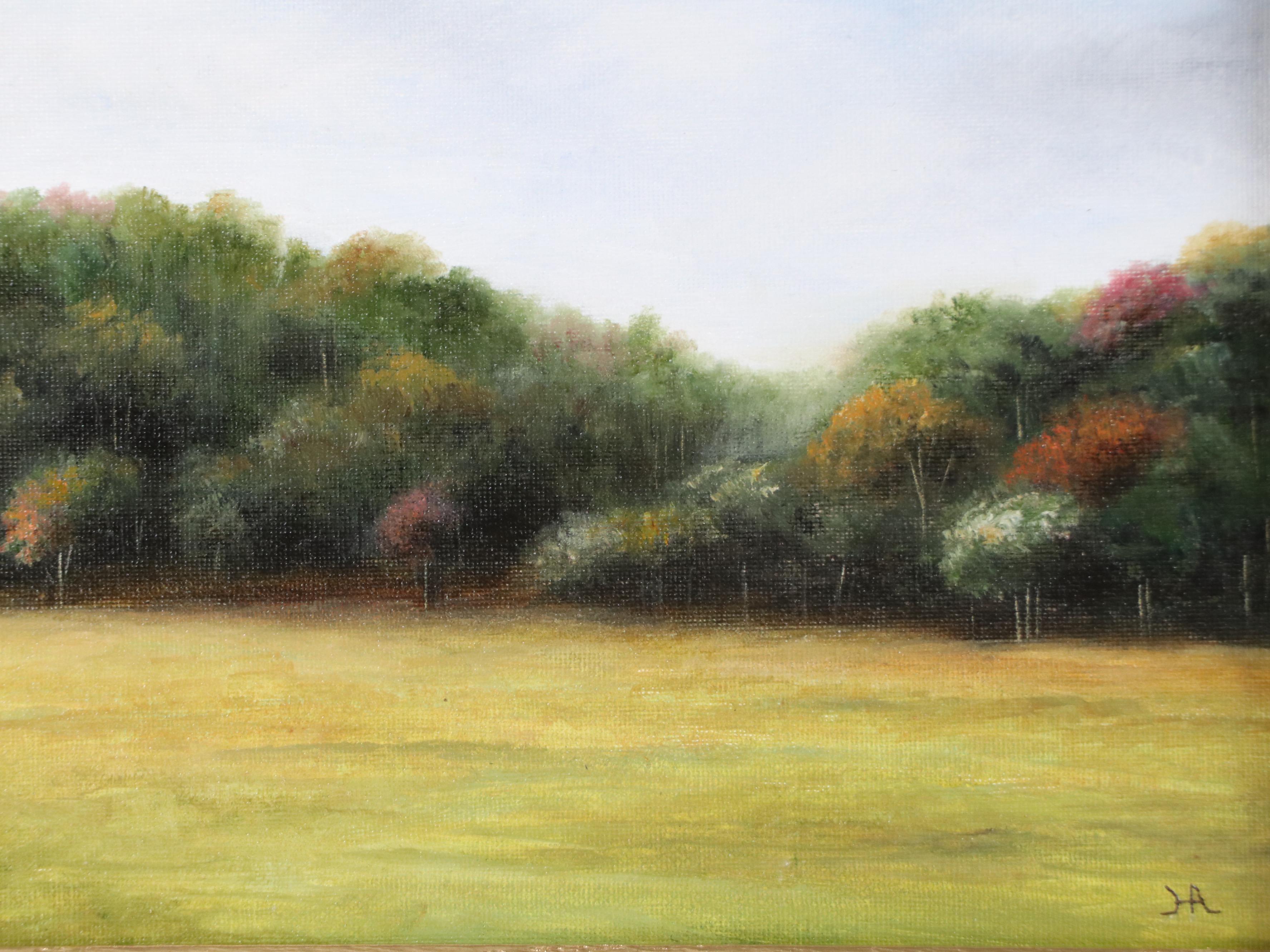 Houra Alghizzi Landscape  Painting "Late Summer Trees," 2025