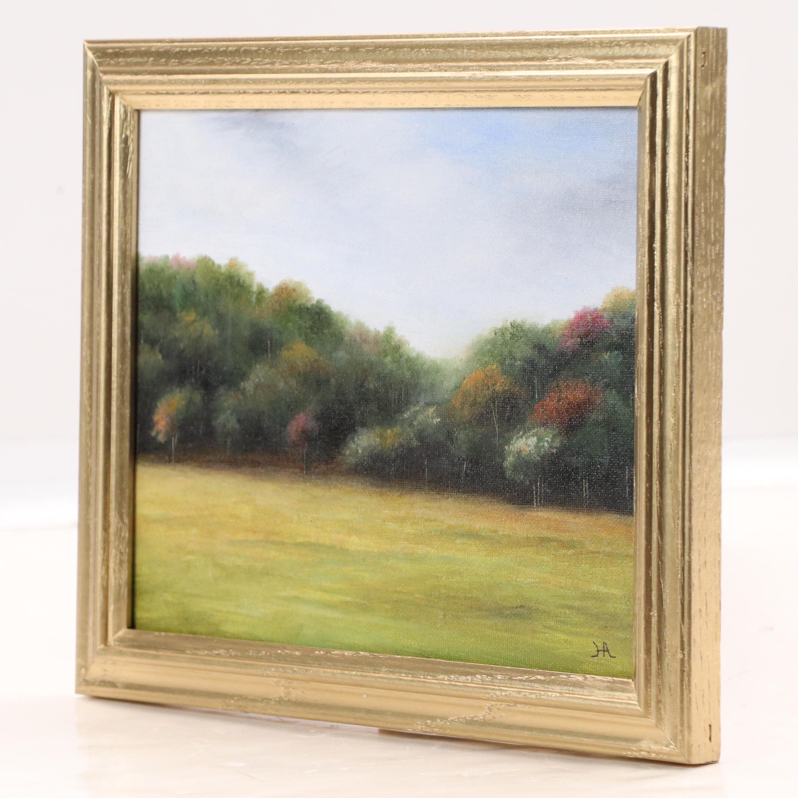 Houra Alghizzi Landscape  Painting "Late Summer Trees," 2025