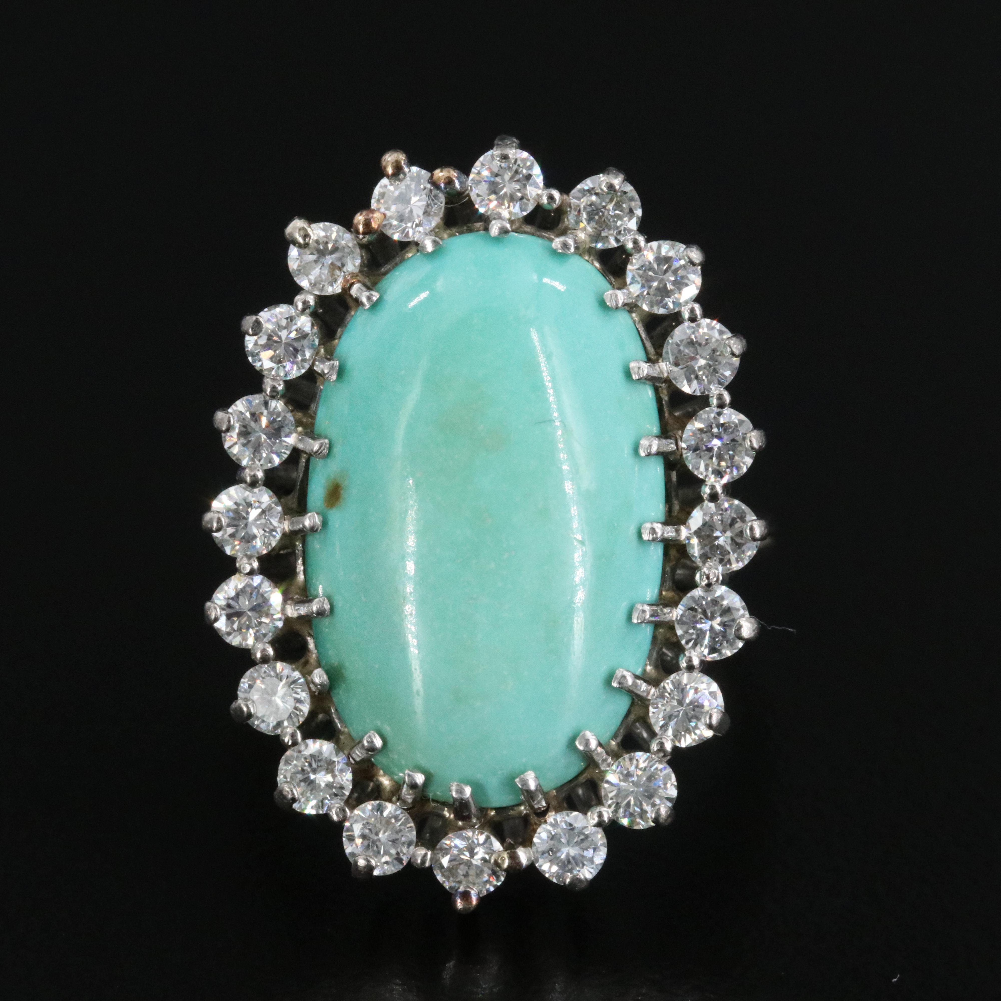 18K Turquoise and 1.05 CTW Diamond Ring