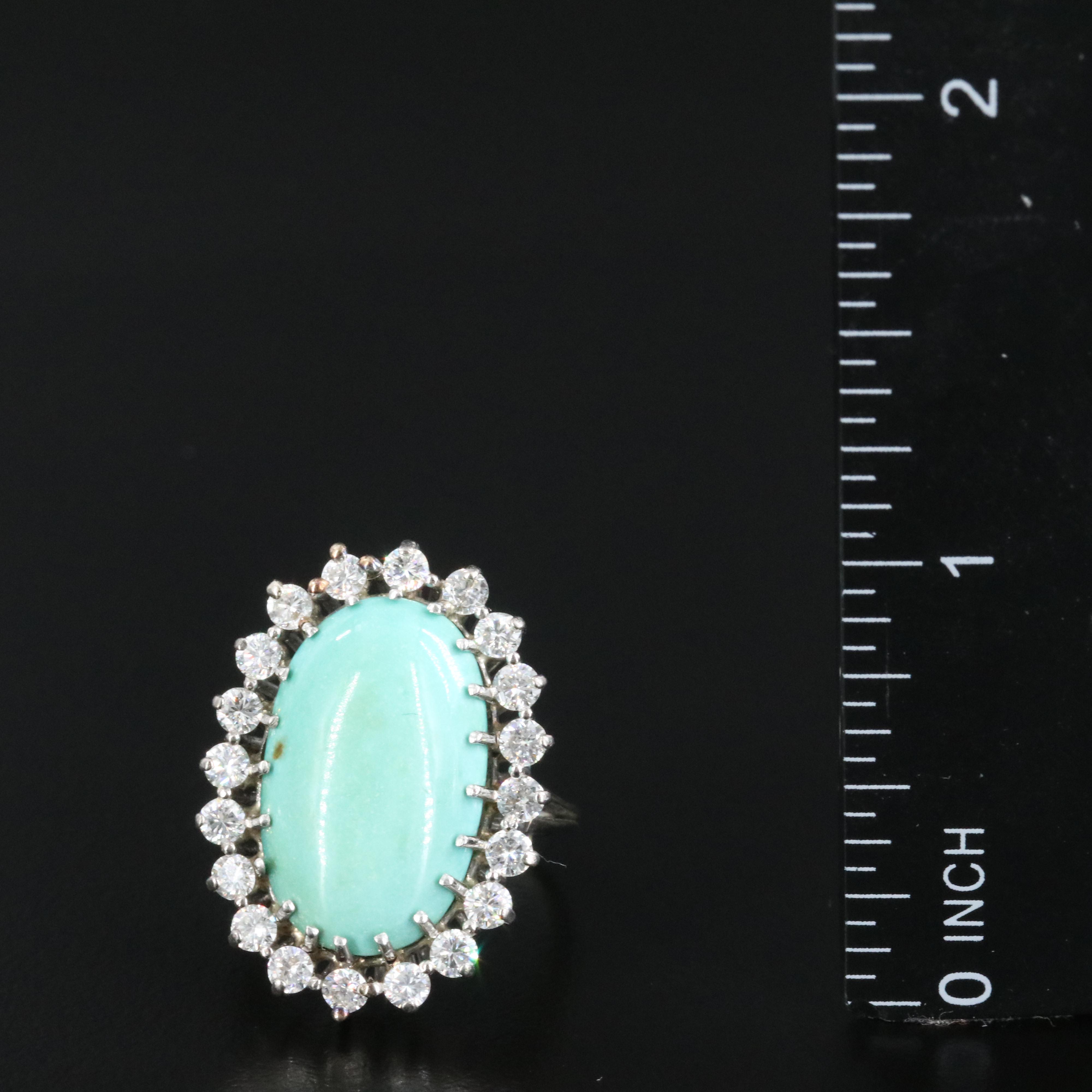 18K Turquoise and 1.05 CTW Diamond Ring
