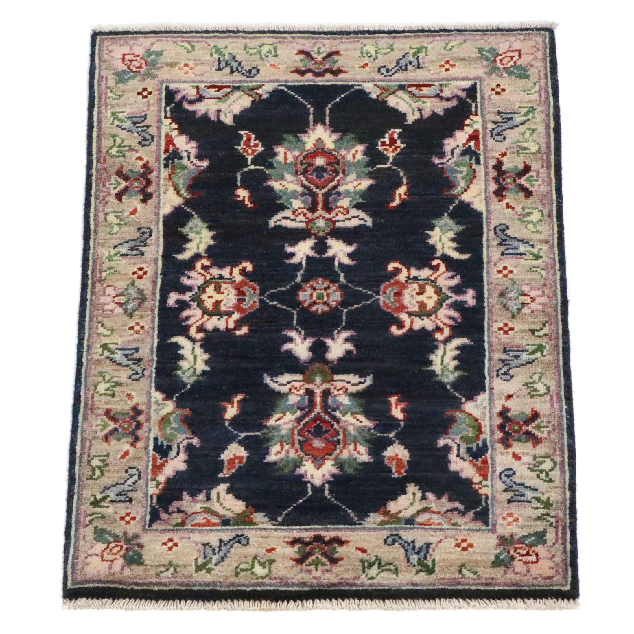 2' x 3'1 Hand-Knotted Indian Agra Accent Rug