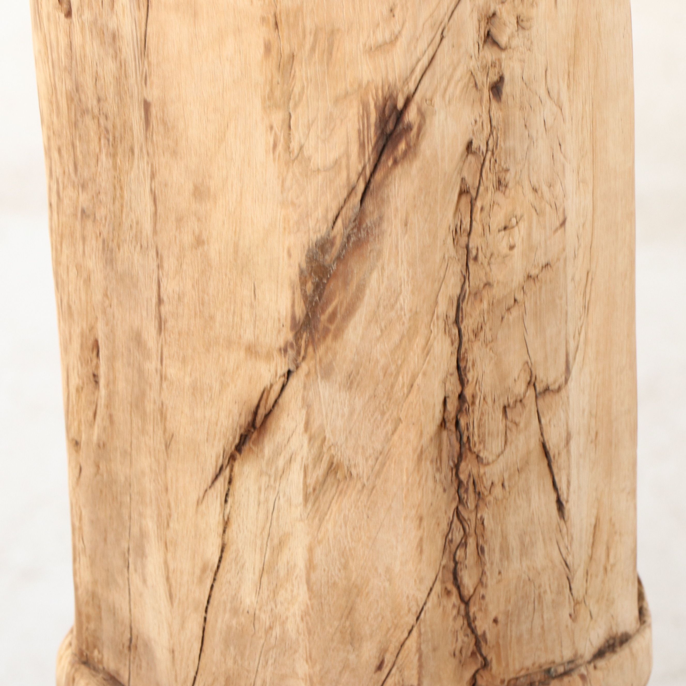 65" Distressed Carved Wood Pillar