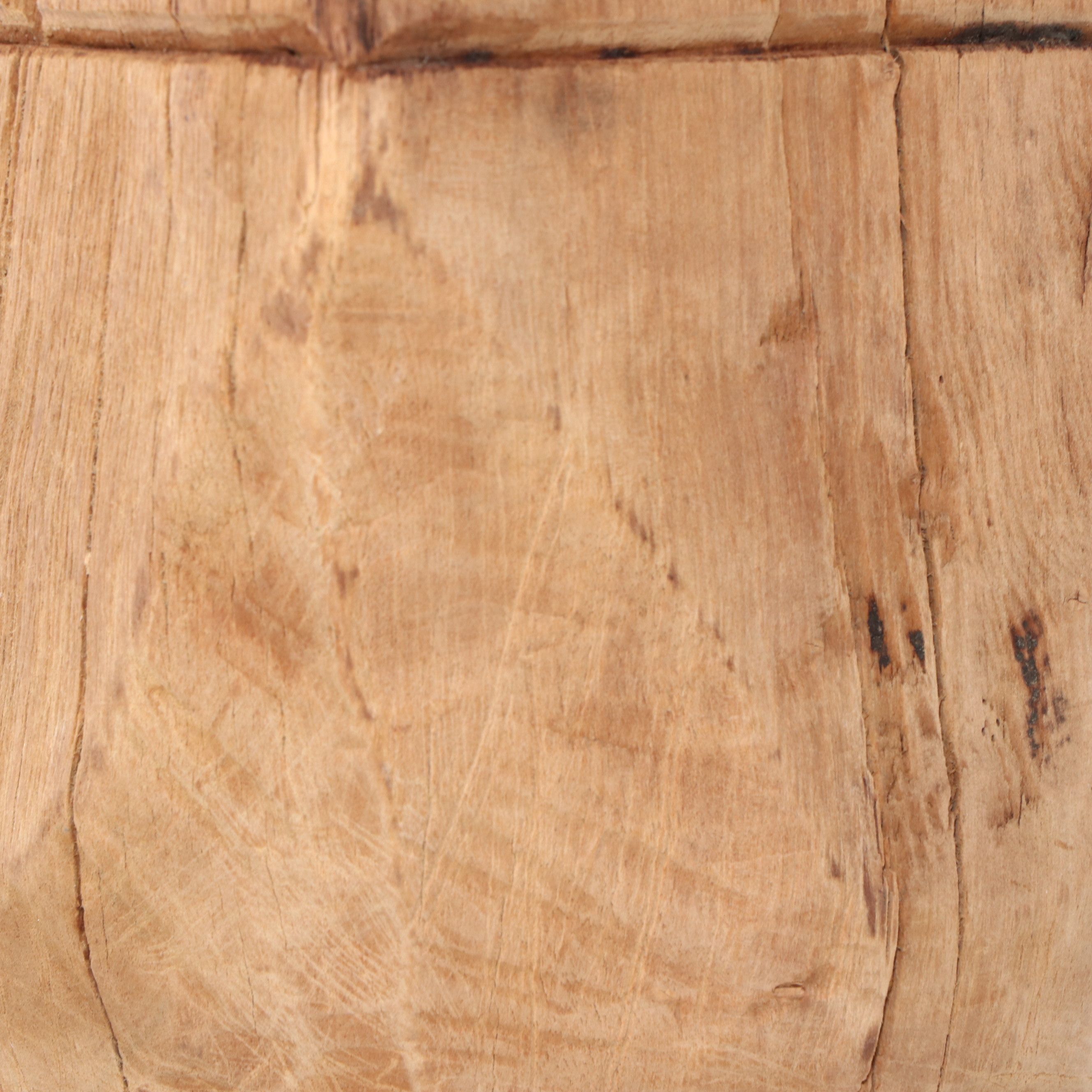 65" Distressed Carved Wood Pillar