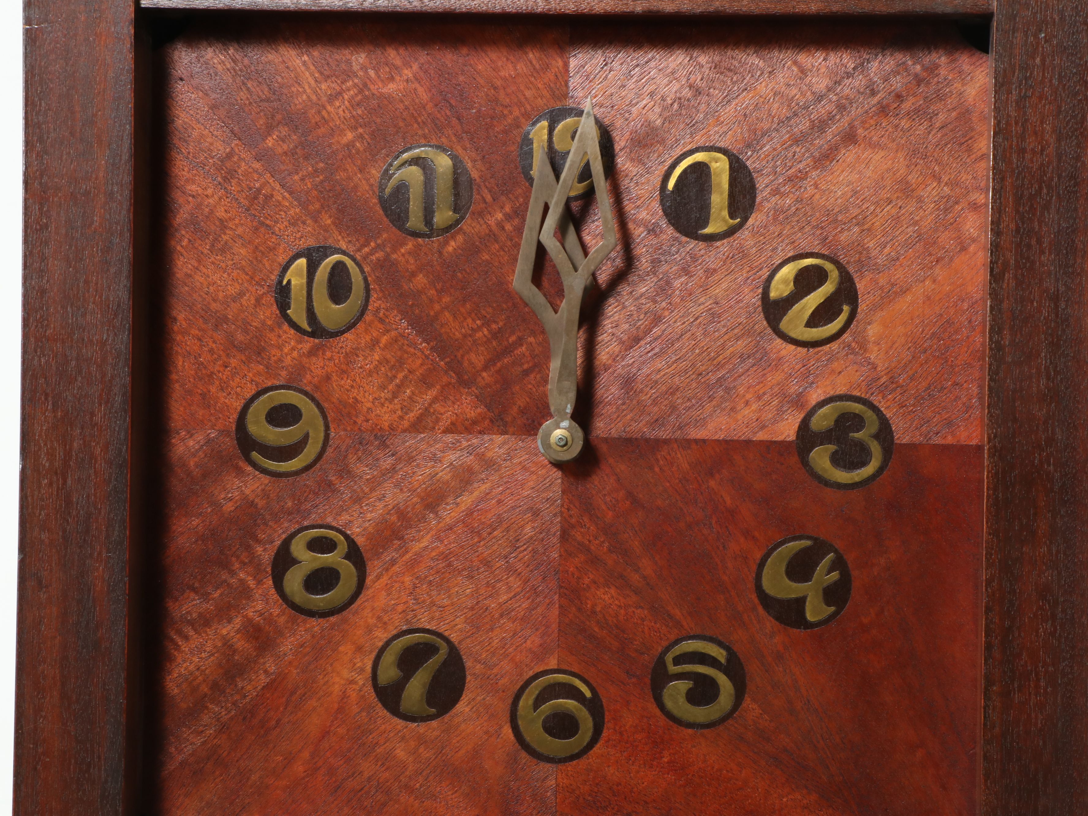 Shop of The Crafters Panel Glass and Mahogany Grandfather Clock