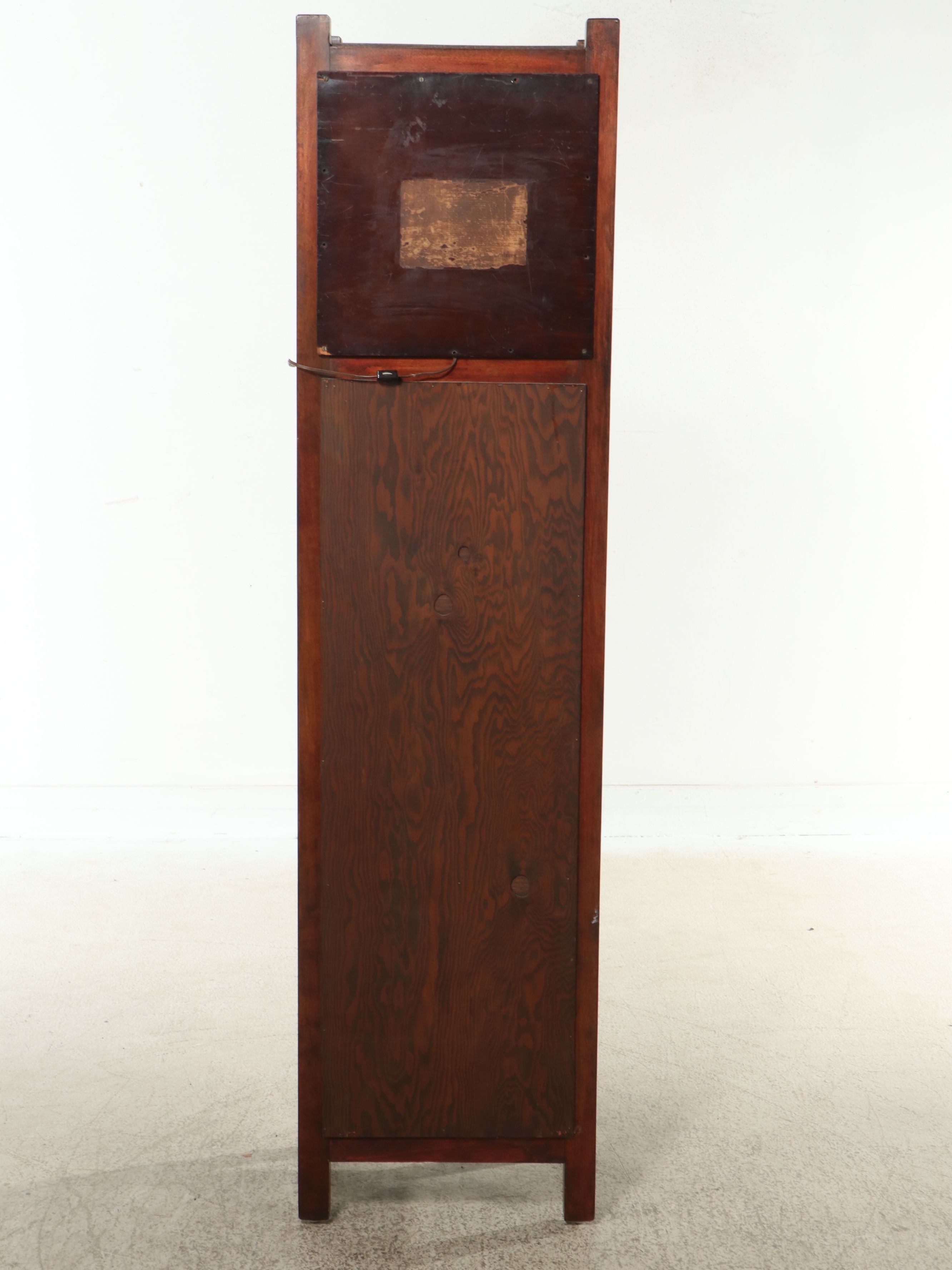 Shop of The Crafters Panel Glass and Mahogany Grandfather Clock