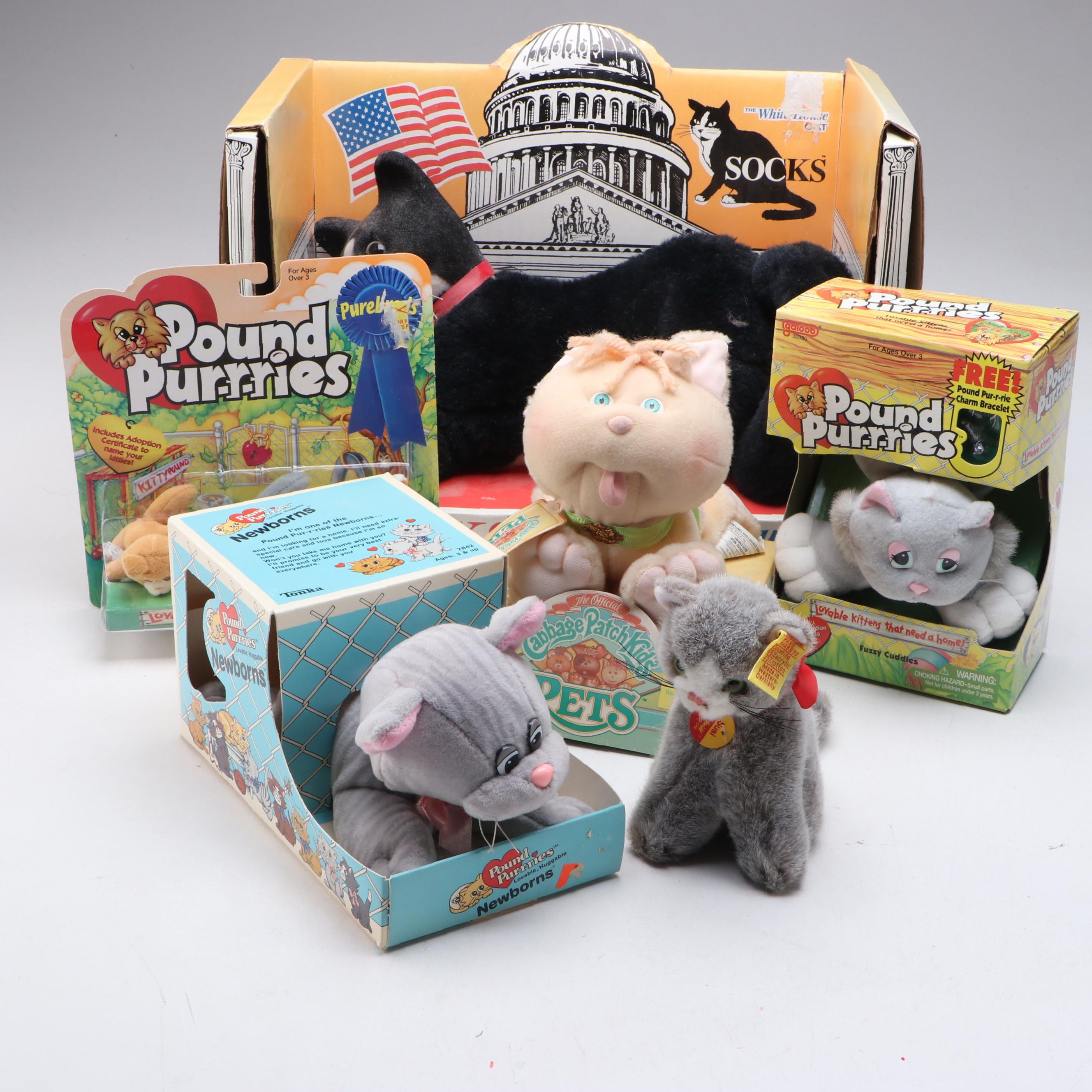 Steiff "Susi," Street Kids "Socks" and More Toy Cats, Late 20th Century