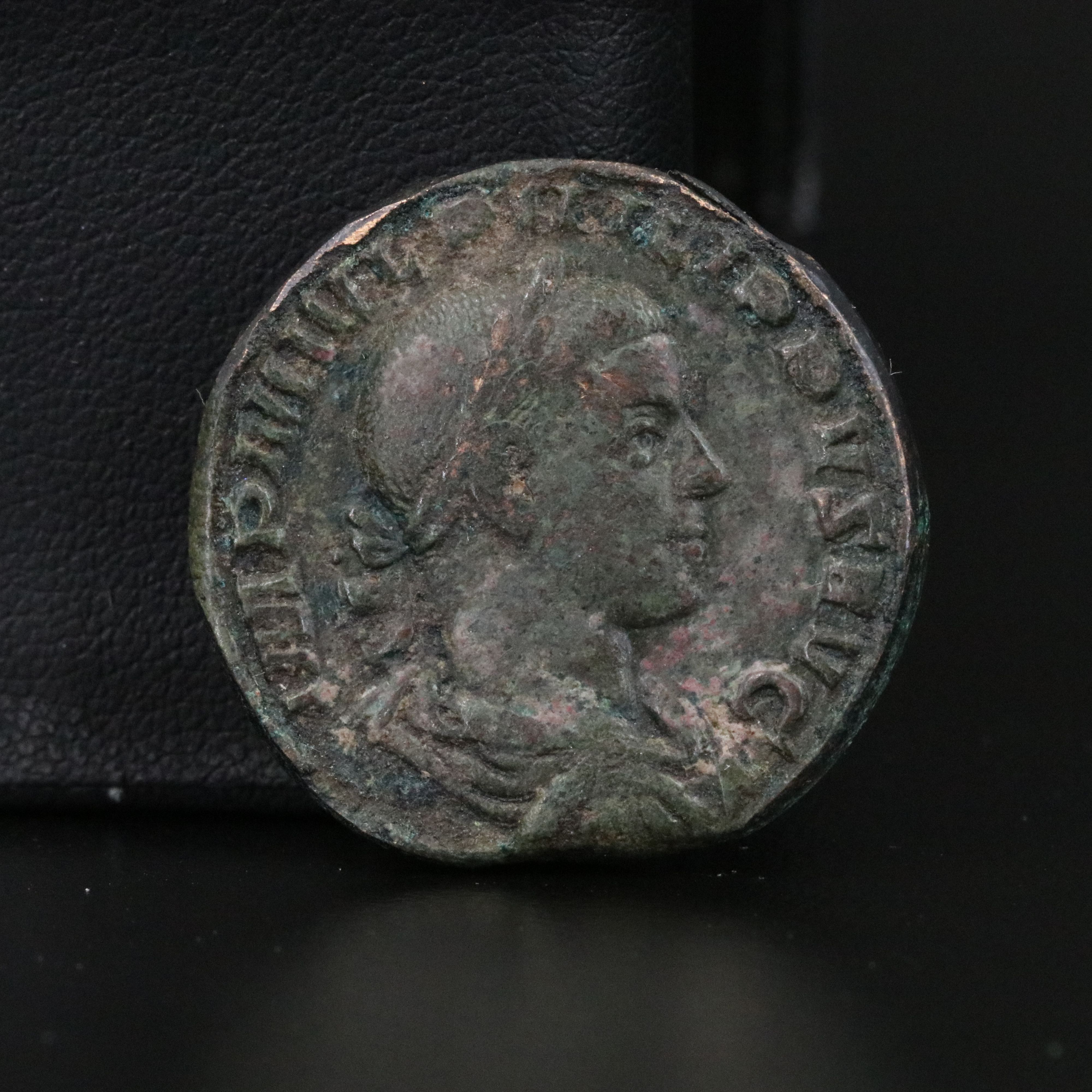 Ancient Roman Imperial Æ Sestertius Coin of Philip II, ca. 248 A.D.