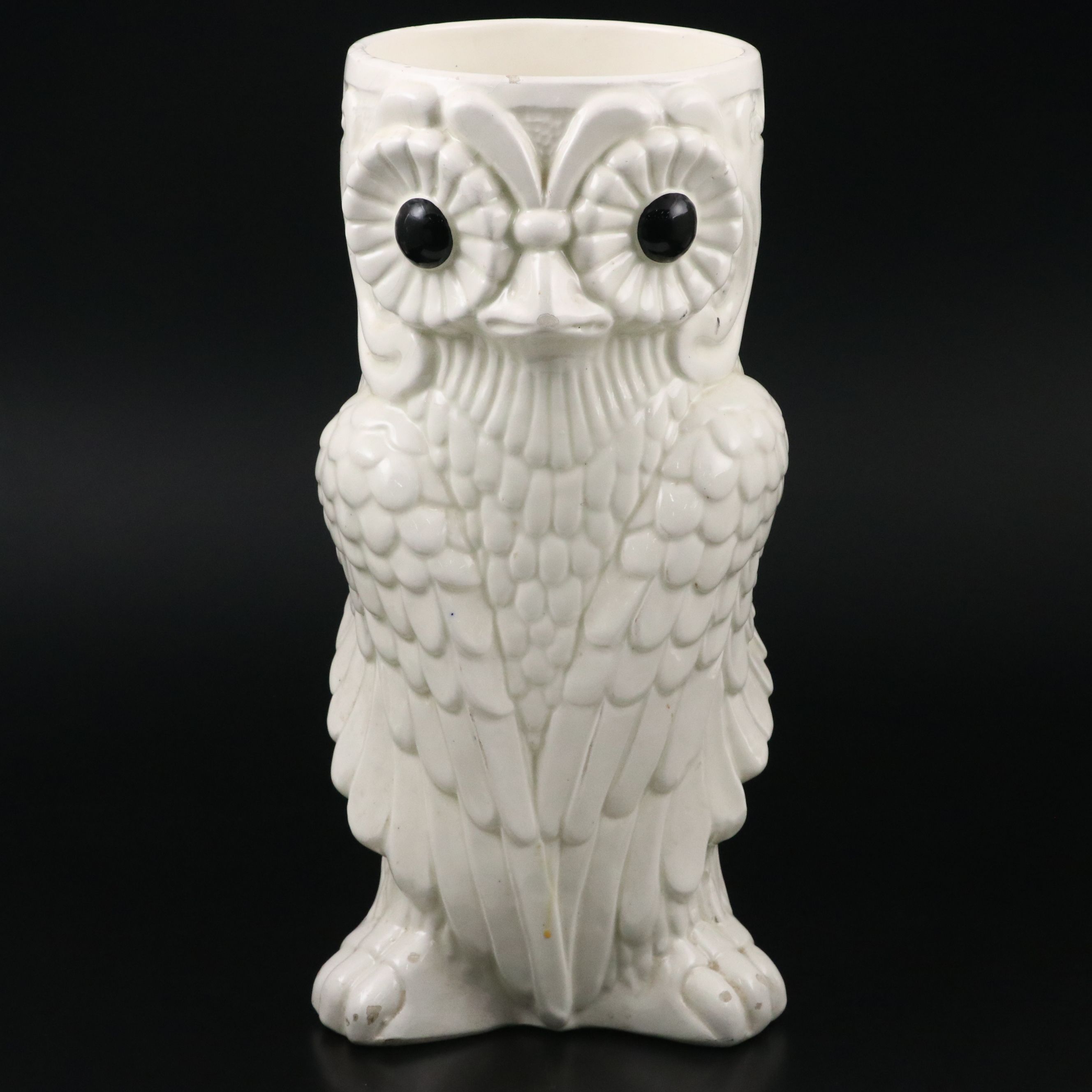 Spanish Majolica Owl Umbrella Stand