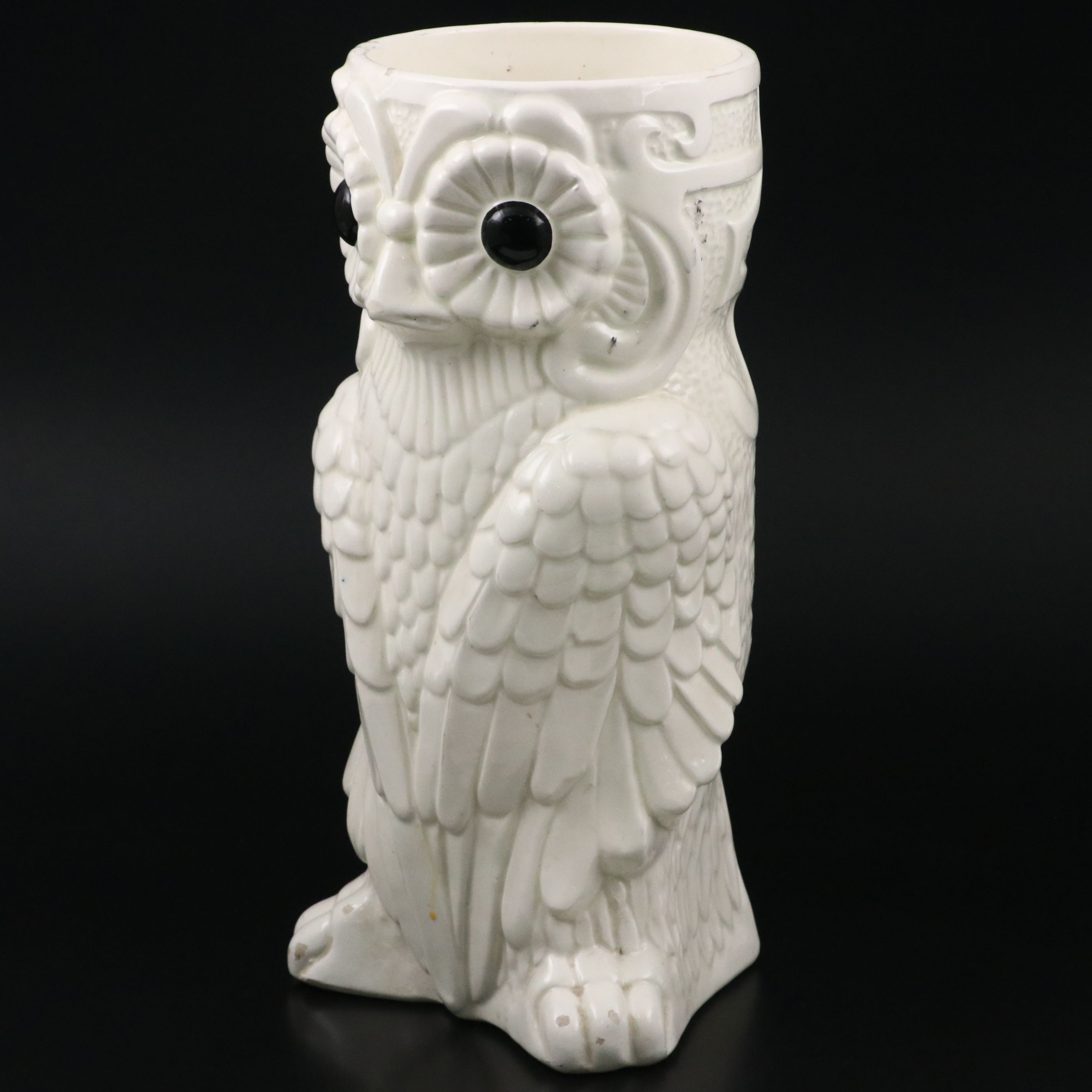 Spanish Majolica Owl Umbrella Stand