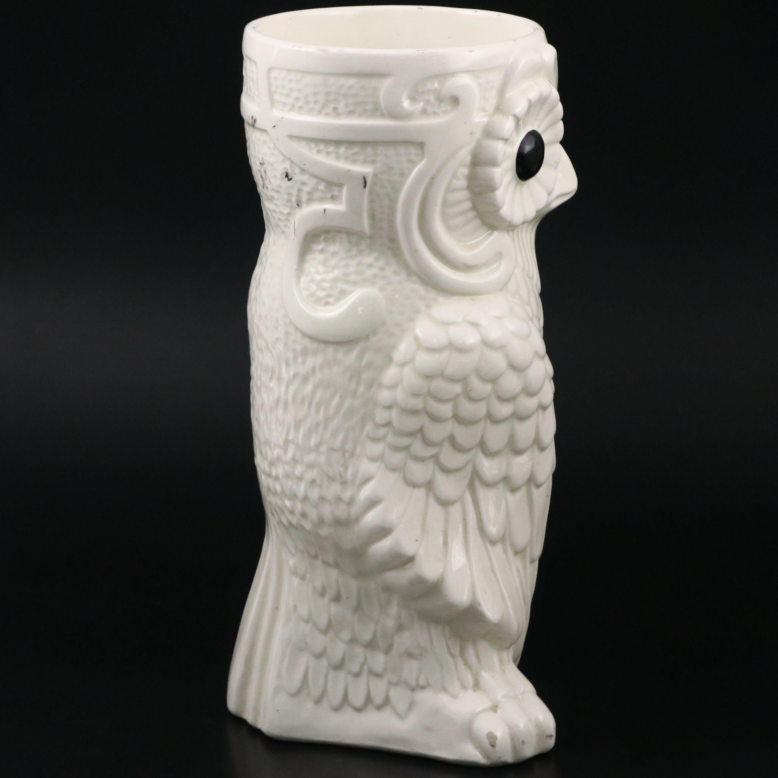 Spanish Majolica Owl Umbrella Stand