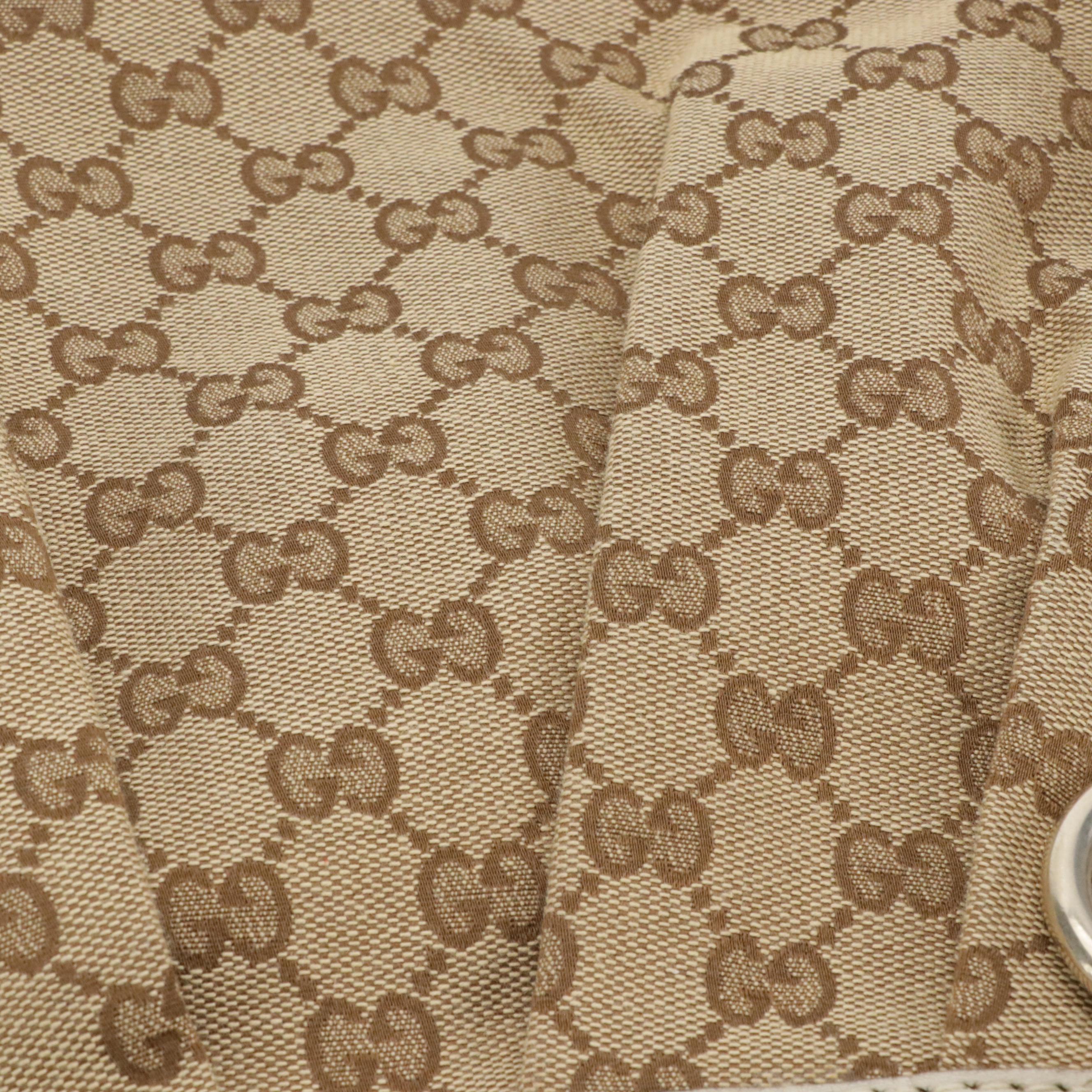 Gucci Sukey Hobo Shoulder Bag in Brown GG Canvas and Leather Trim