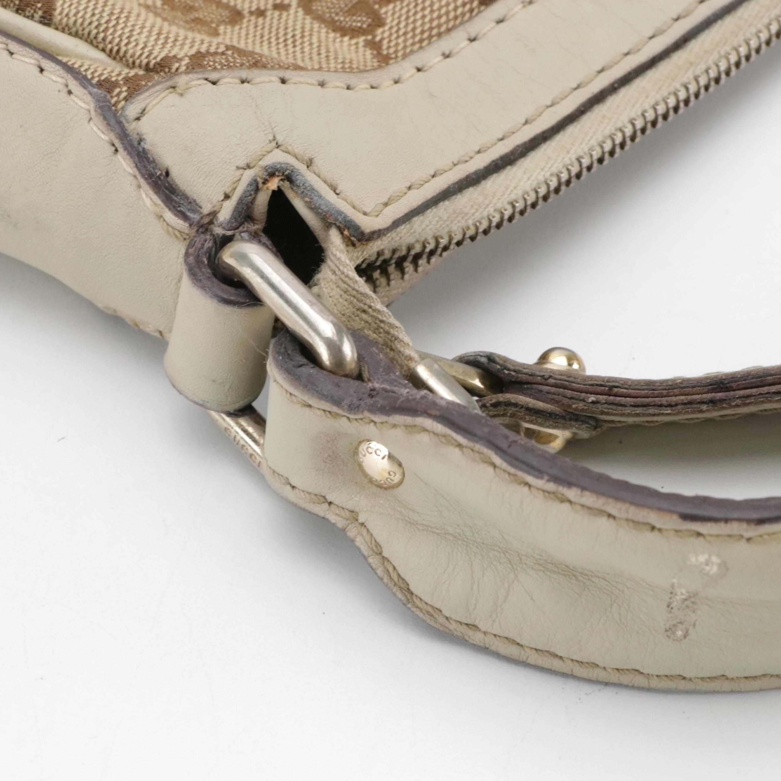 Gucci Sukey Hobo Shoulder Bag in Brown GG Canvas and Leather Trim