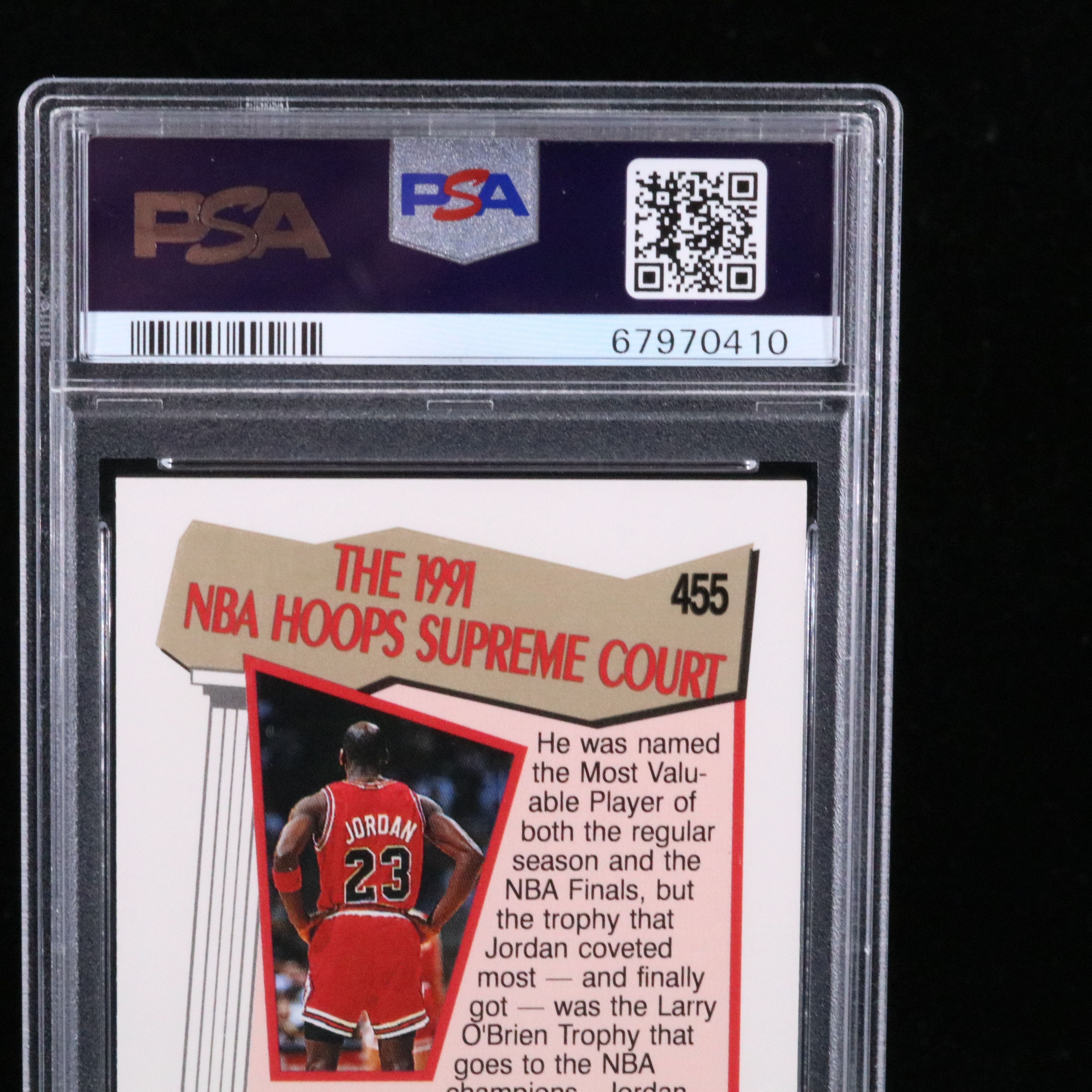1991 NBA Hoops Michael Jordan Chicago Bulls Basketball Card Graded PSA 9