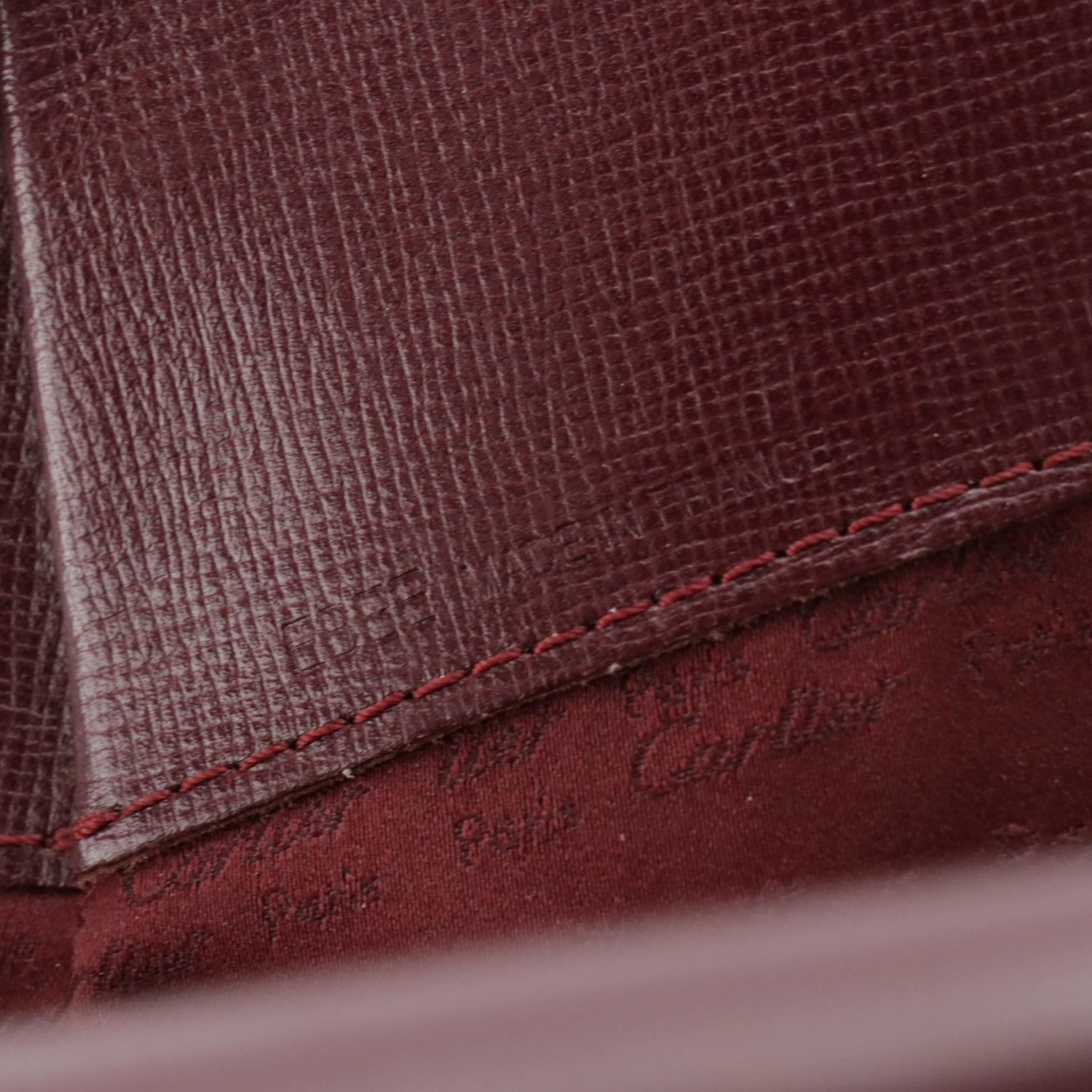 Cartier Expandable Backpack Bag in Textured Burgundy Leather