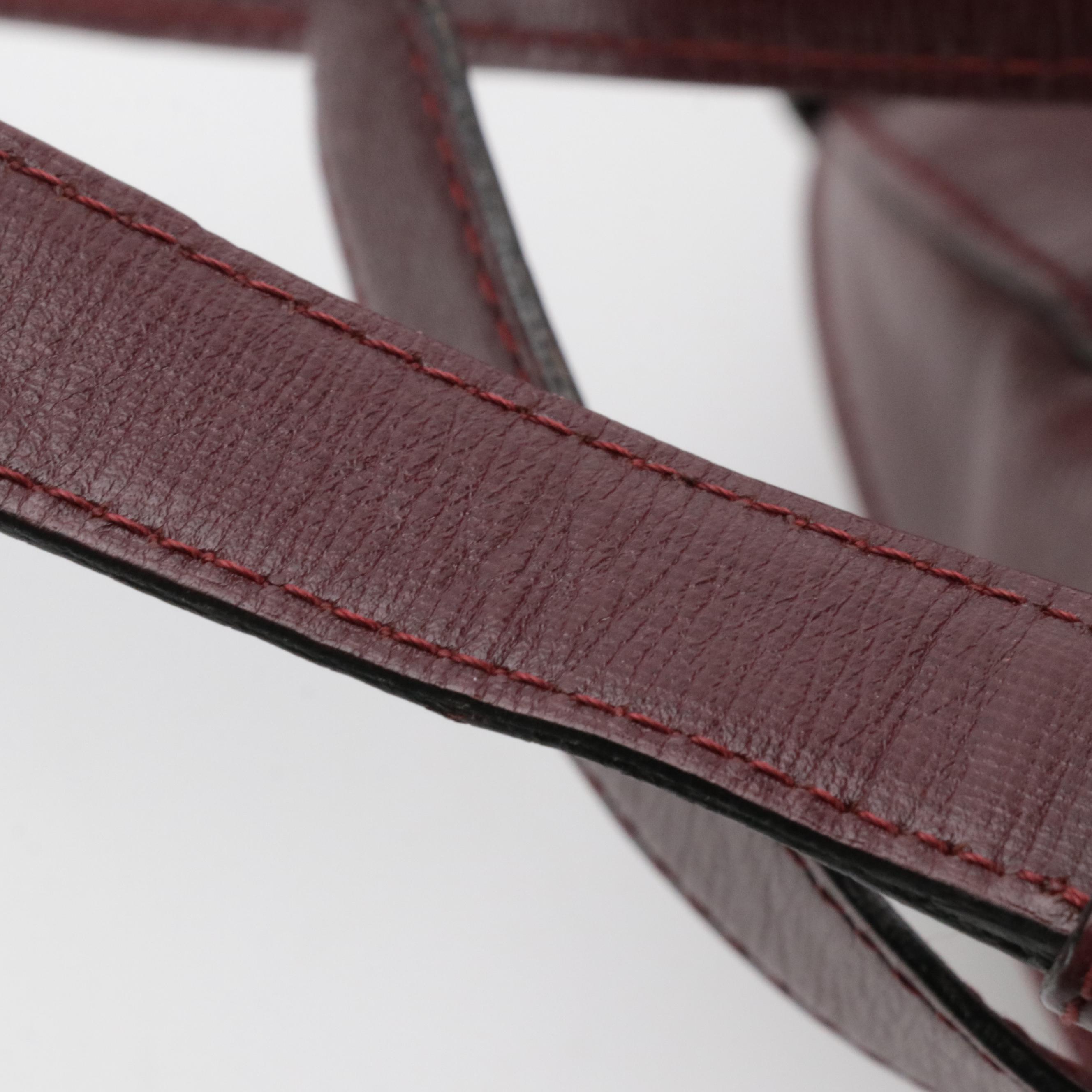 Cartier Expandable Backpack Bag in Textured Burgundy Leather
