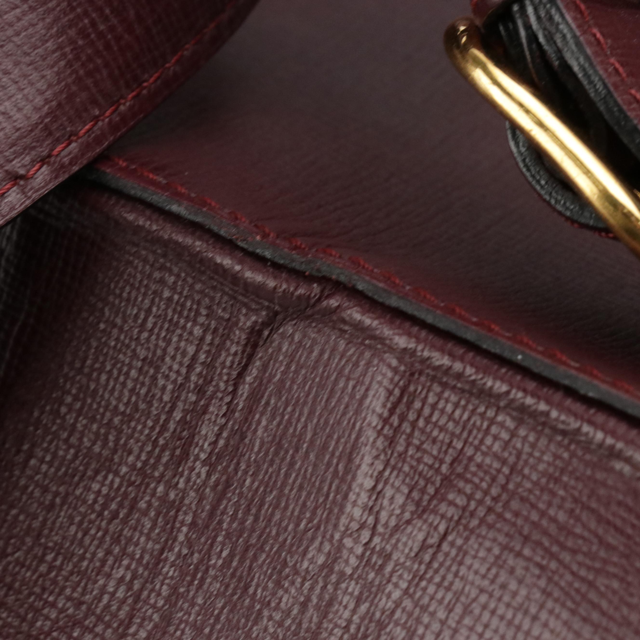 Cartier Expandable Backpack Bag in Textured Burgundy Leather