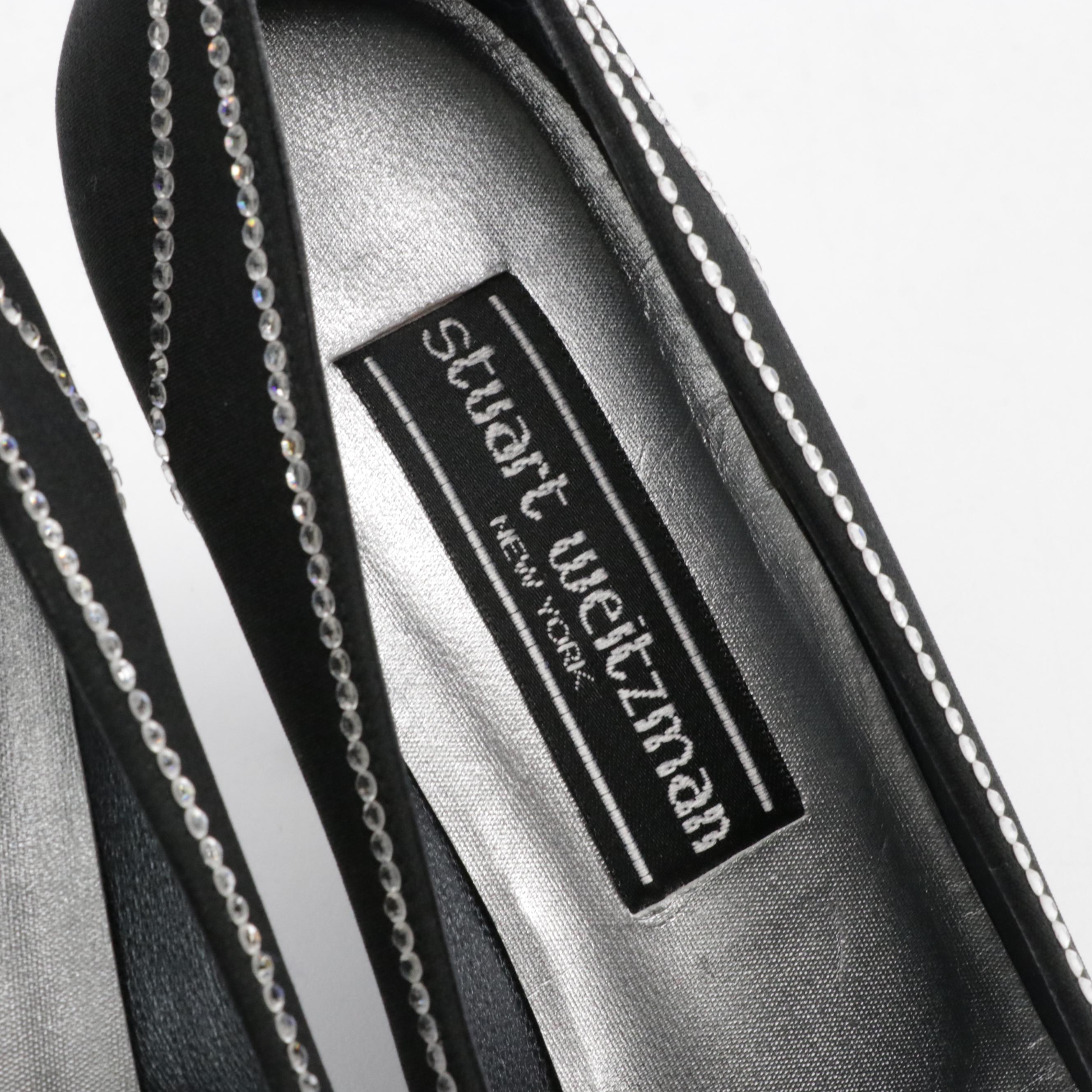 Stuart Weitzman Vintage Rhinestone Embellished Pointed-Toe Pumps in Box