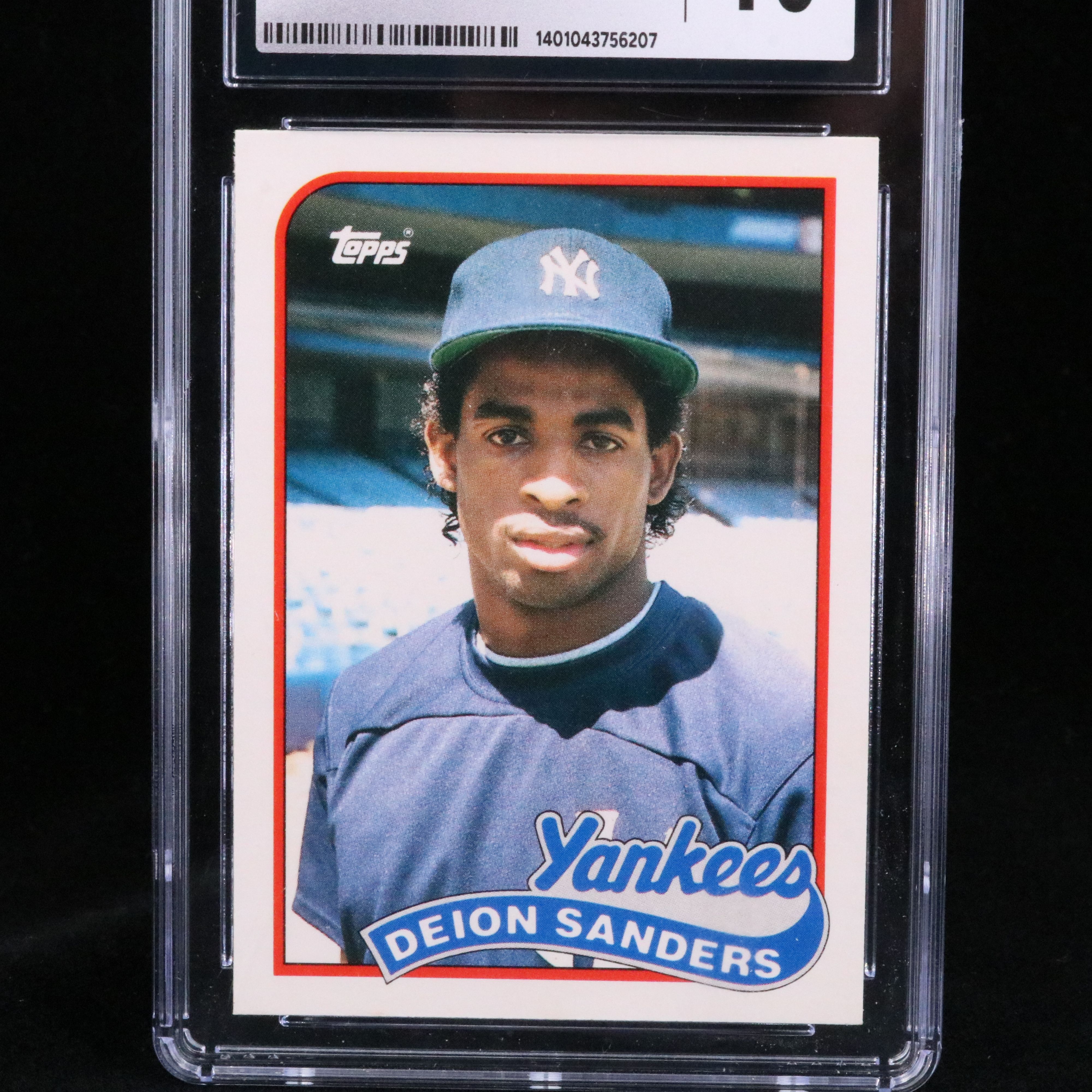 1989 Topps Traded Deion Sanders New York Yankees Rookie Card Graded CGC 10