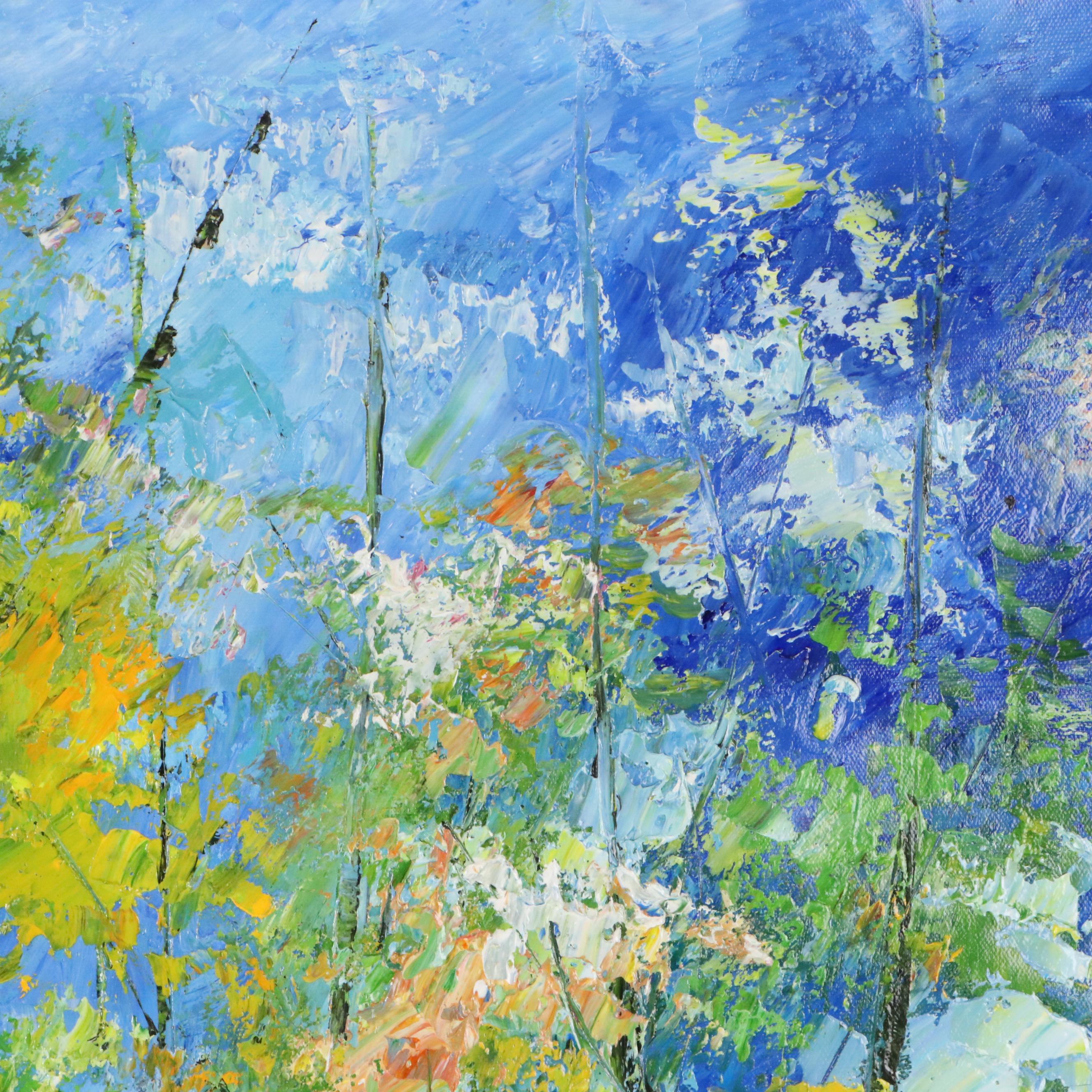 Impasto Painting of Woodland Landscape, 21st Century