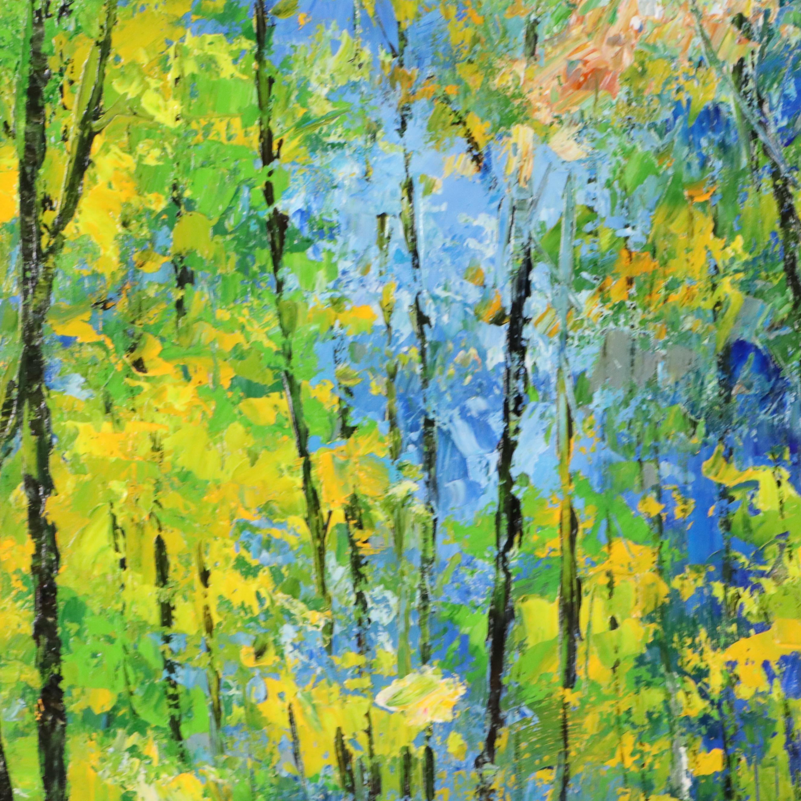 Impasto Painting of Woodland Landscape, 21st Century