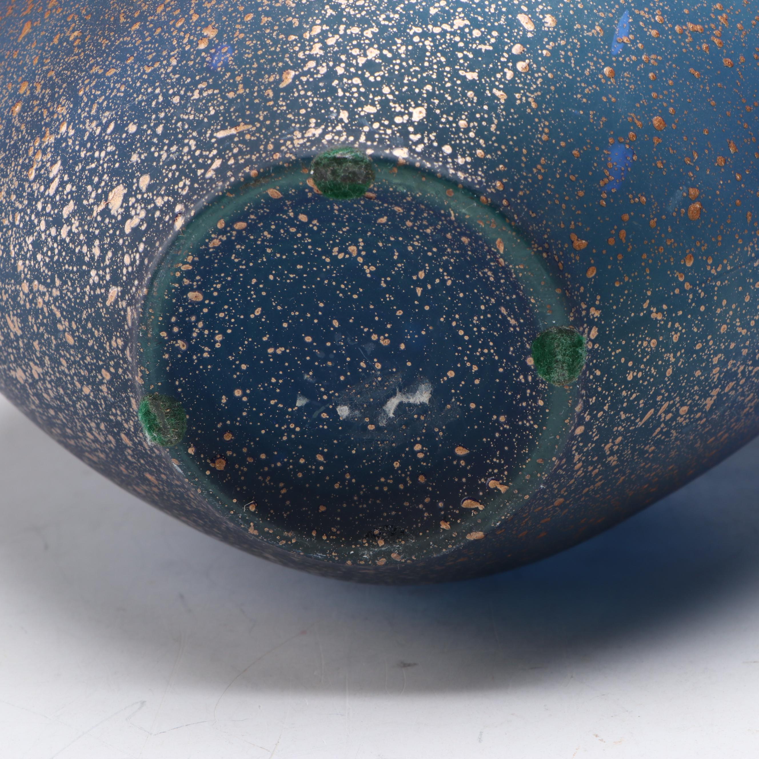 Gilt Ceramic Figural Vase with Glass Accent Vases