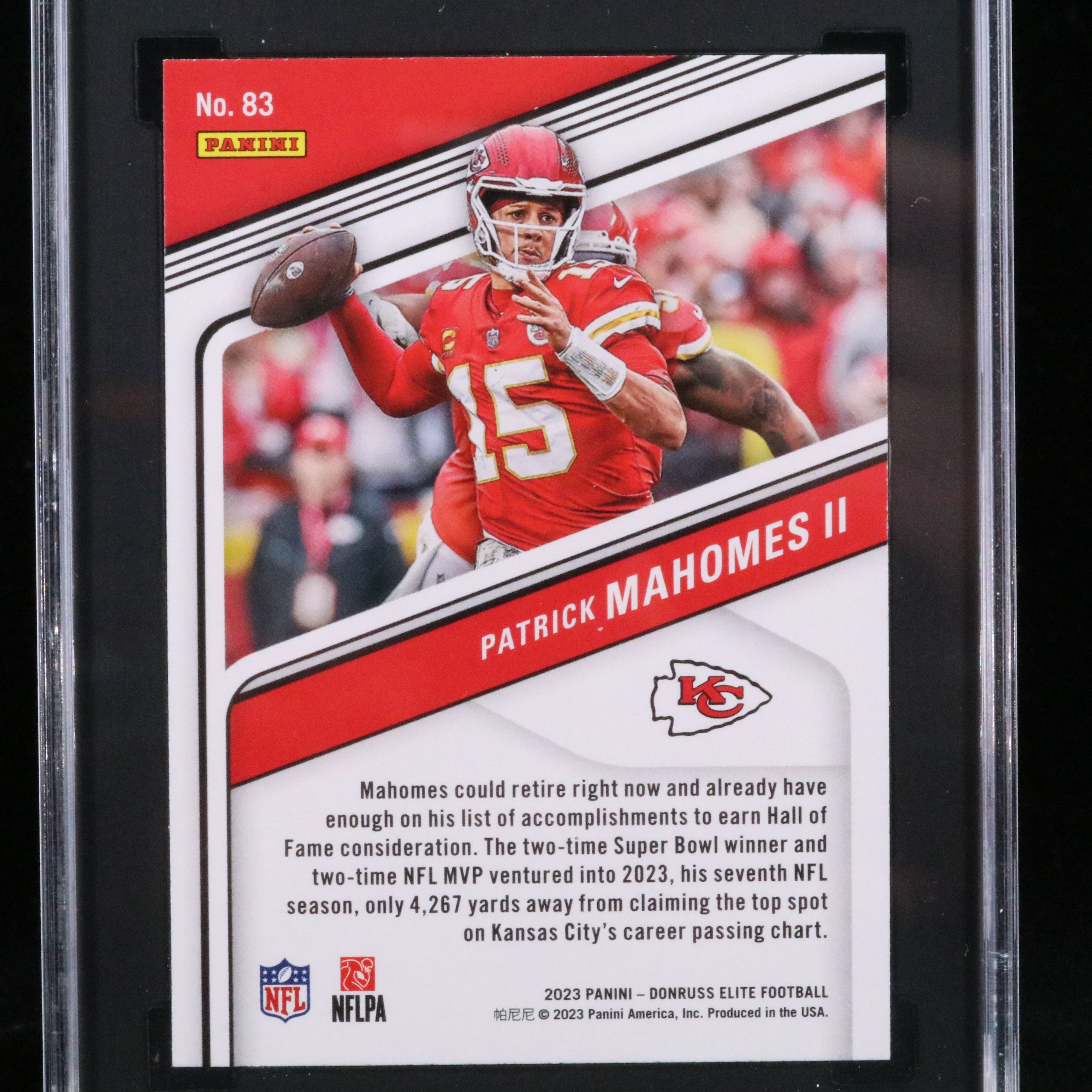 2023 Elite Patrick Mahomes Green Disco Football Card Graded SGC 10
