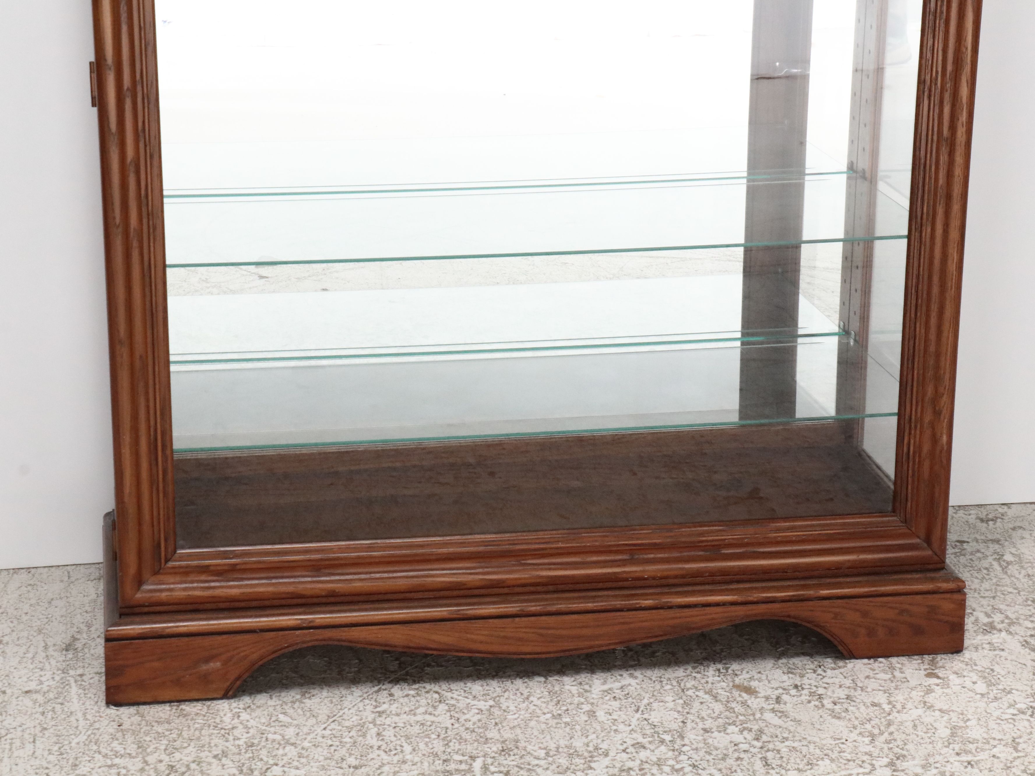 Victorian Style Oak Illuminated Display Cabinet
