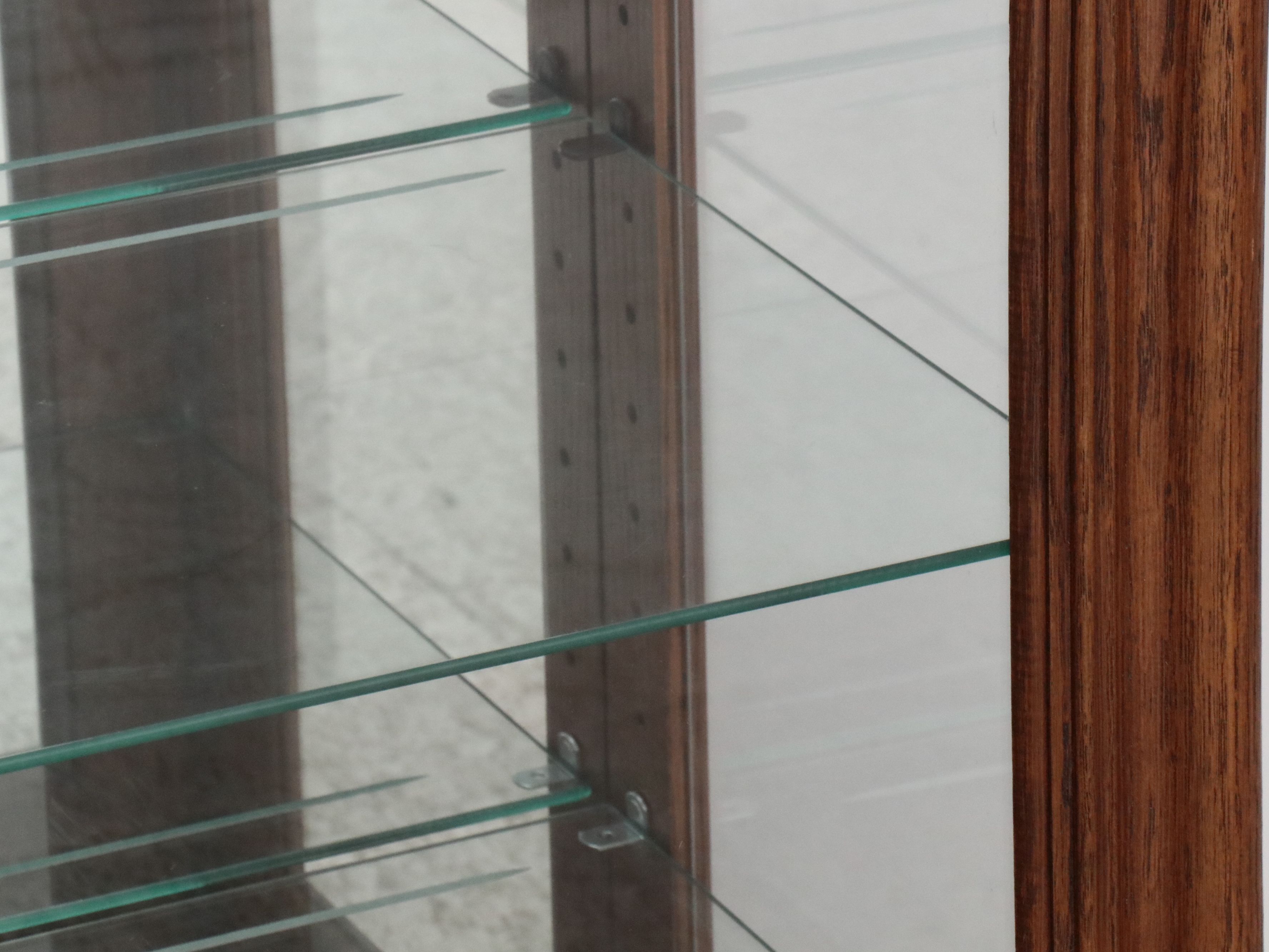 Victorian Style Oak Illuminated Display Cabinet