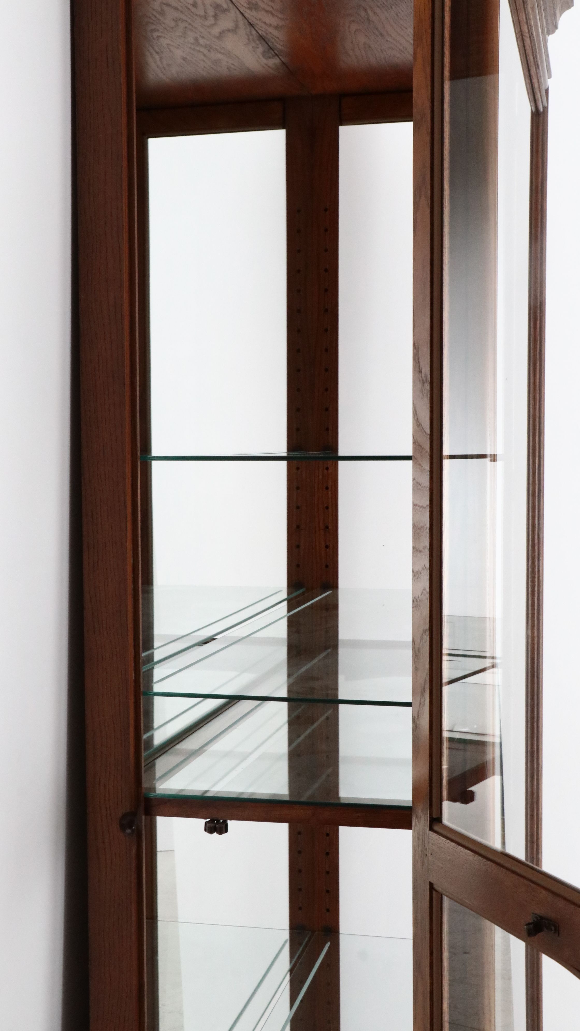 Victorian Style Oak Illuminated Display Cabinet